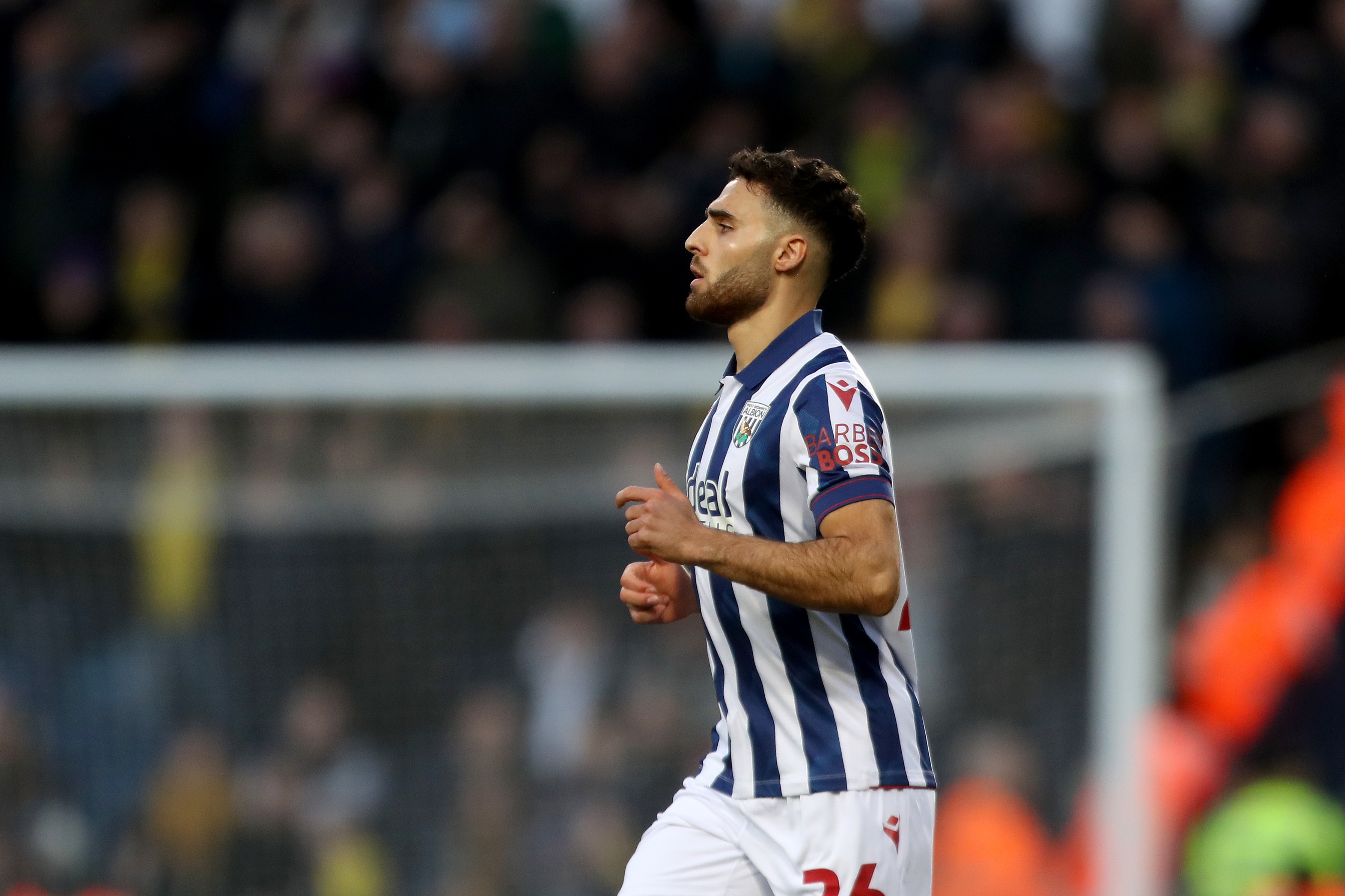 Tammer Bany in action against Oxford United at The Hawthorns