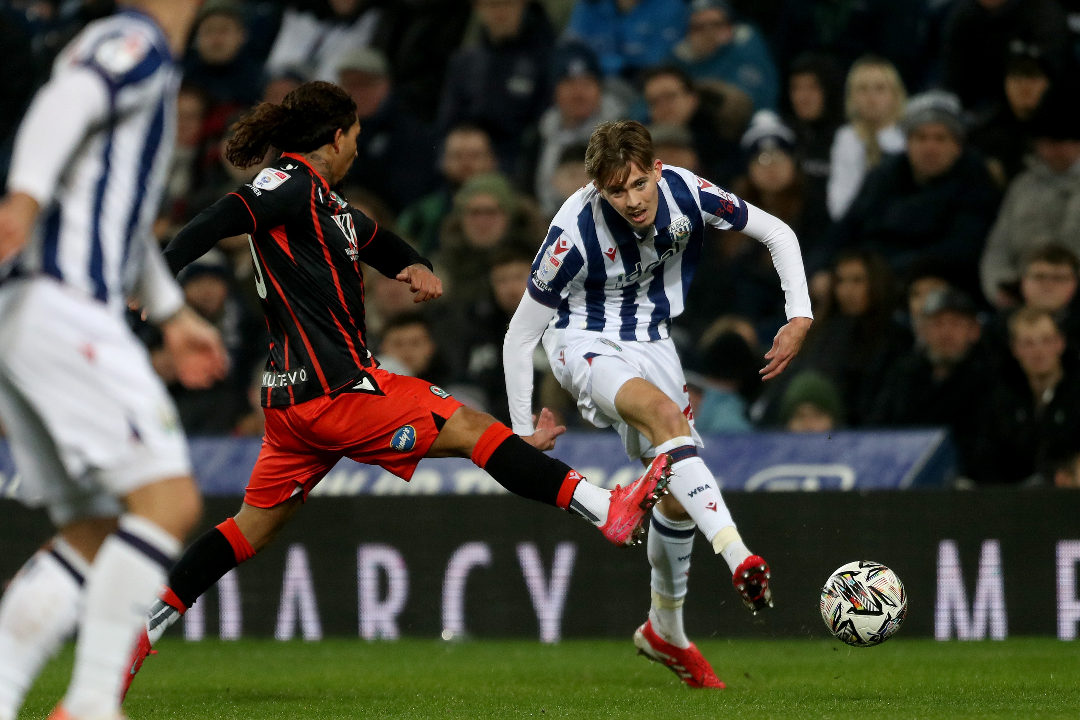 Isaac Price in action in the home kit against Blackburn 