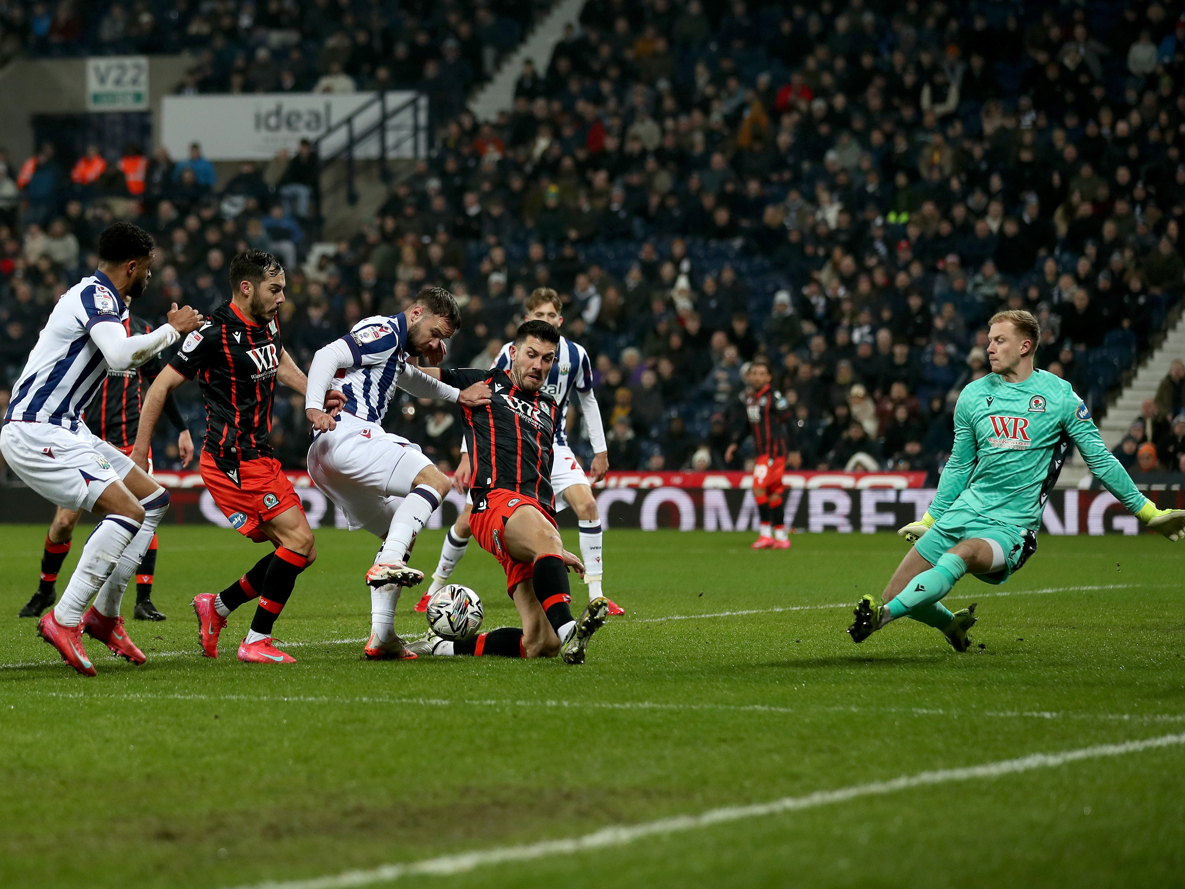 An image of Adam Armstrong on the ball against Blackburn