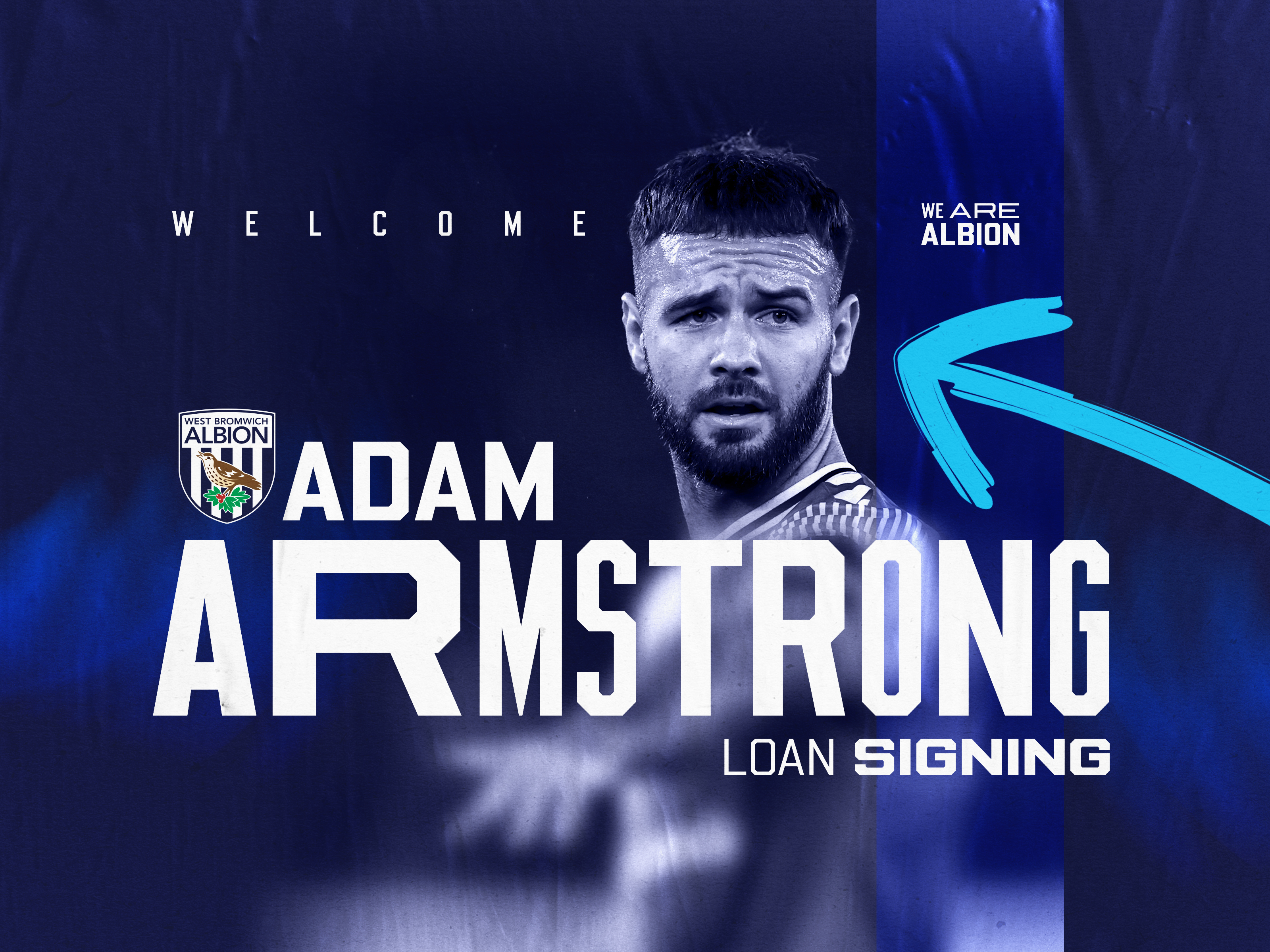 Adam Armstrong's loan signing graphic 