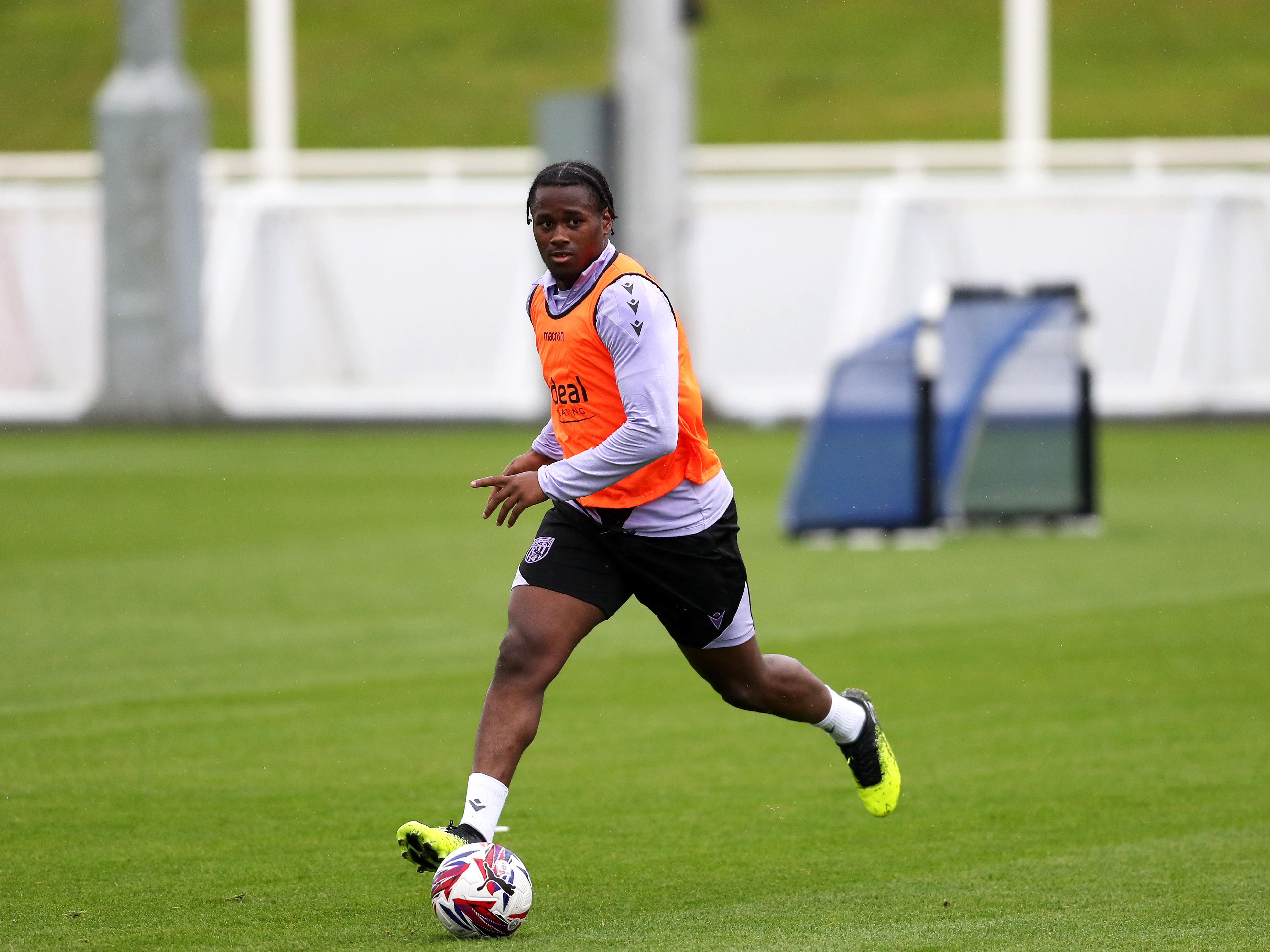 A photo of Albion striker Reyes Cleary in purple training kit