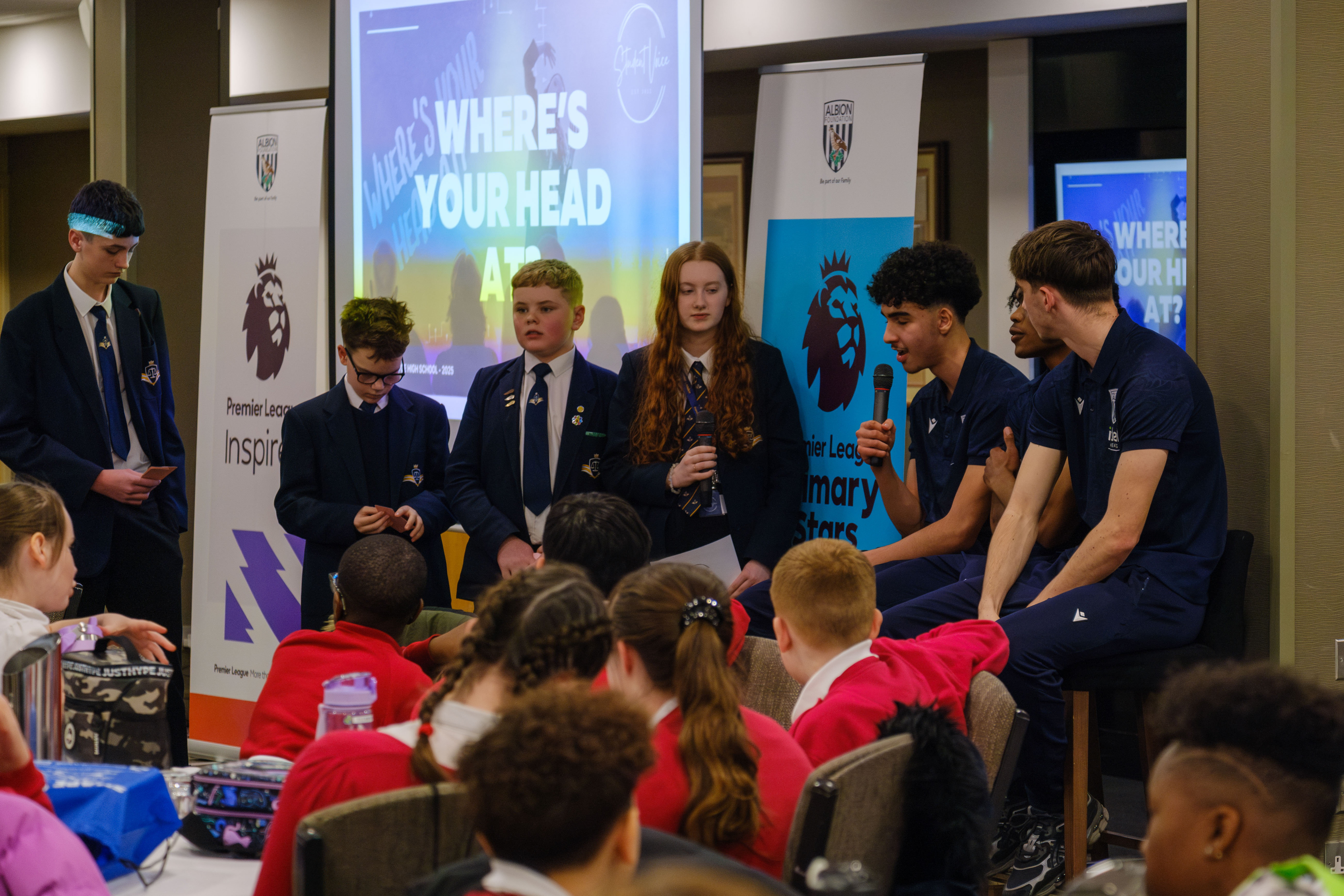 St Michael's students lead on Q&A with U21 players.