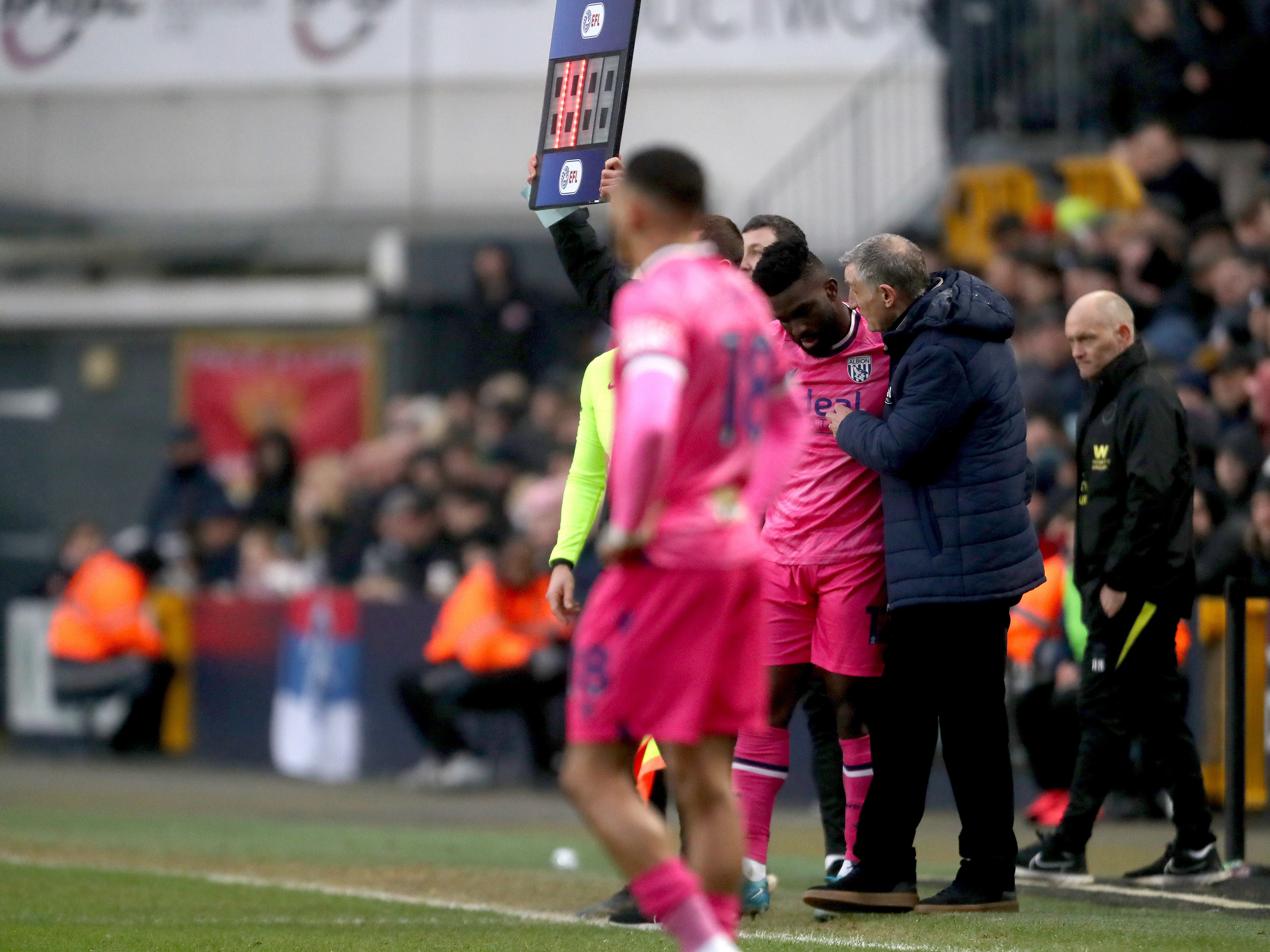 An image of Daryl Dike coming on as a substitute at Millwall