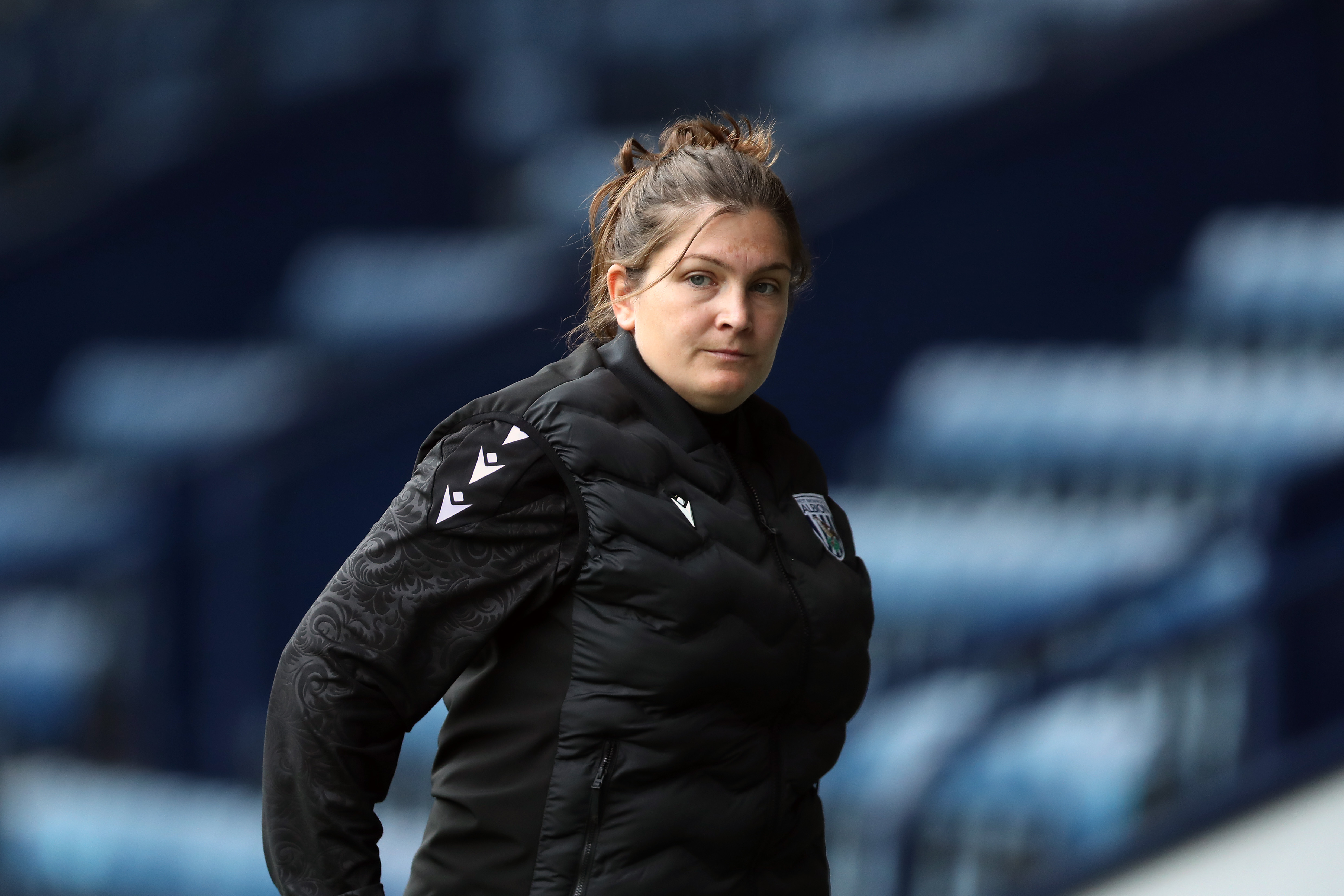 Siobhan Hodgetts-Still on the side of the pitch at The Hawthorns