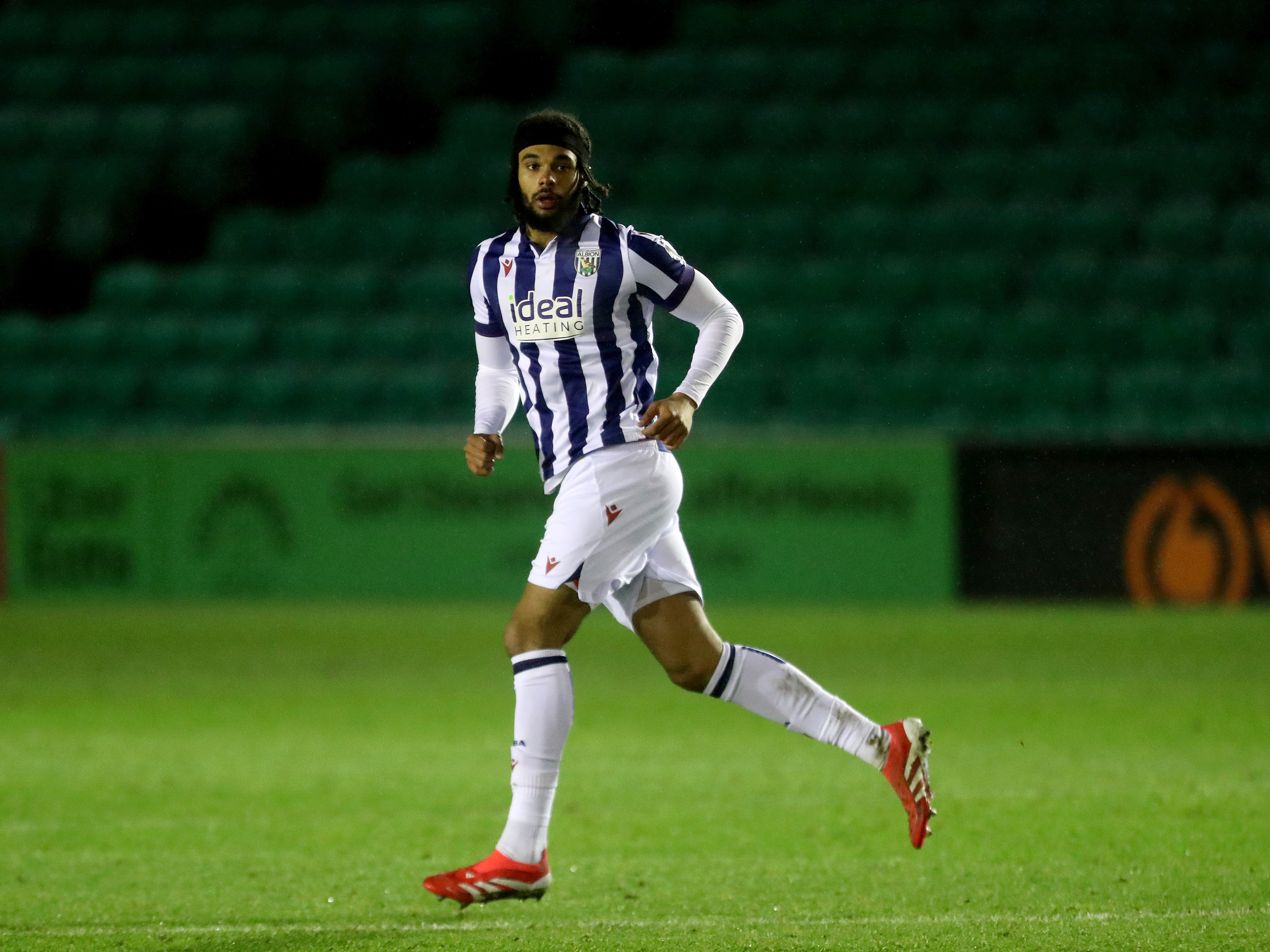 A photo of Albion u21 defender Jamal Mohammed in the 2024/25 home kit