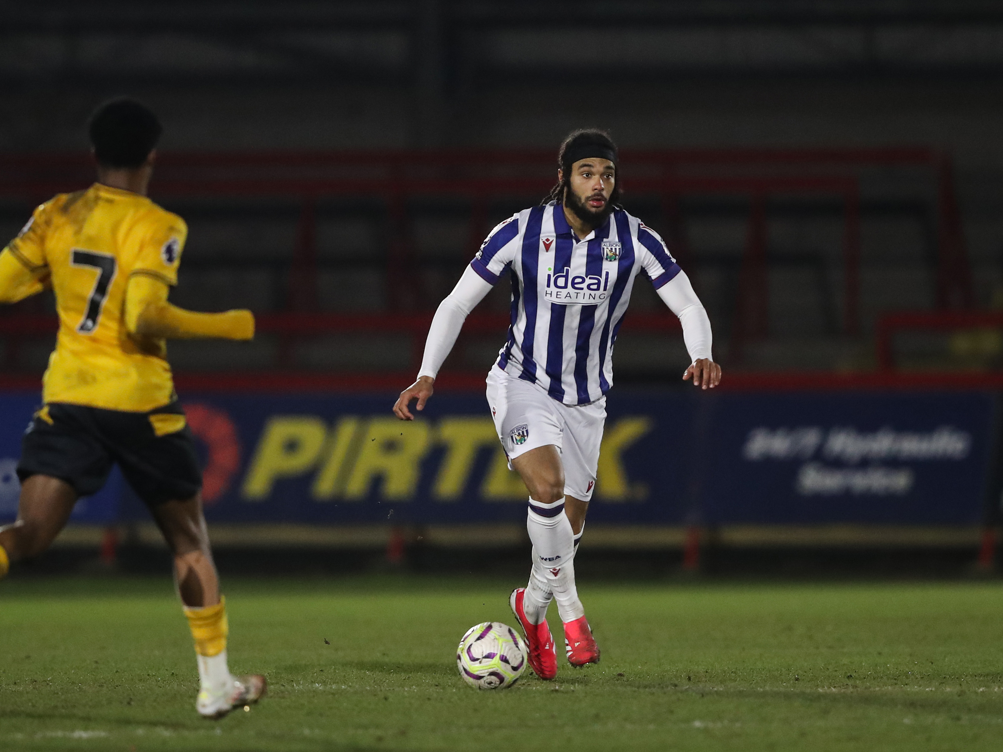 A photo of Albion U21 defender Jamal Mohammed in the 2024/25 home kit