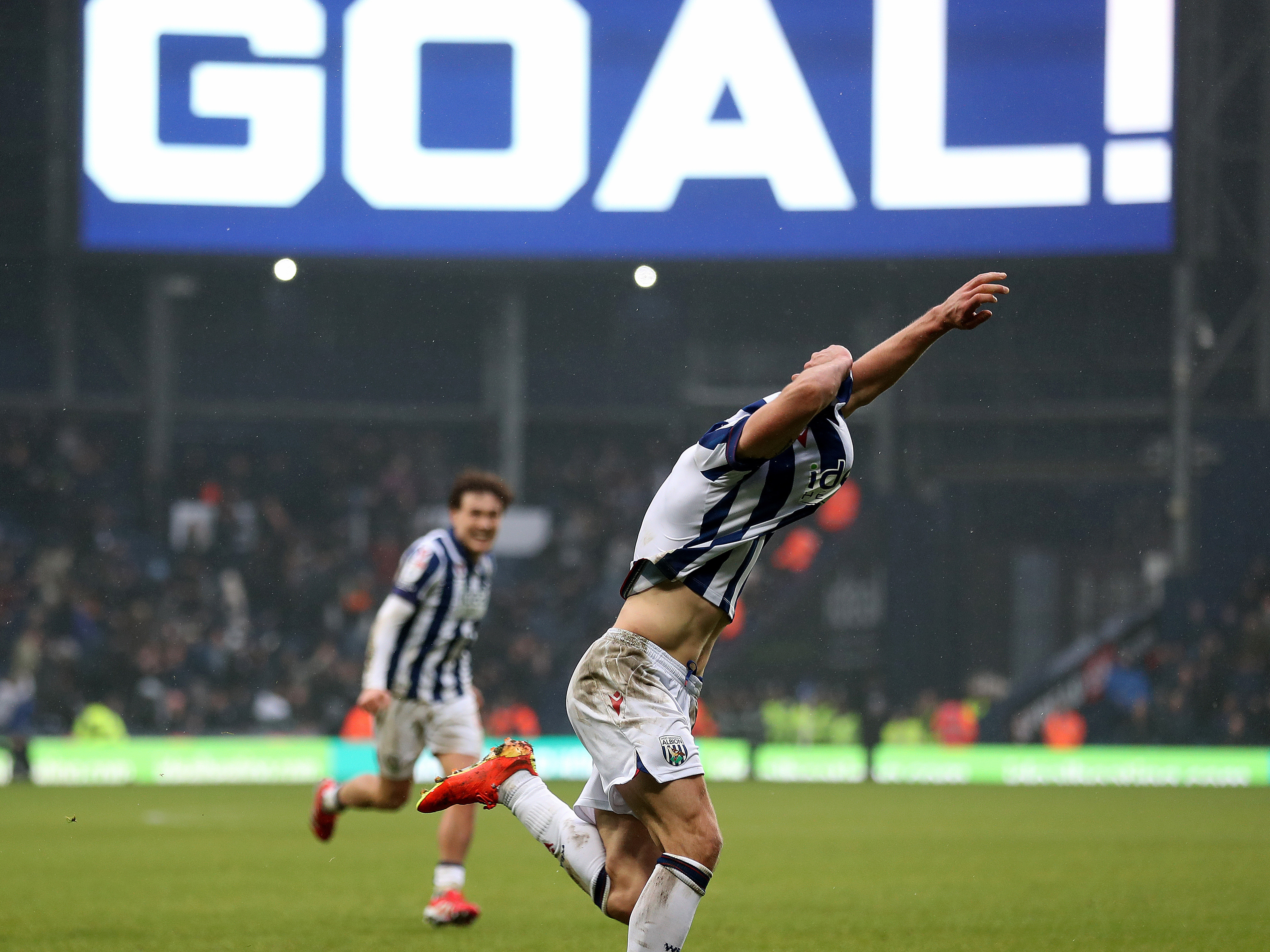 An image of Jayson Molumby celebrating his goal against Sheffield Wednesday