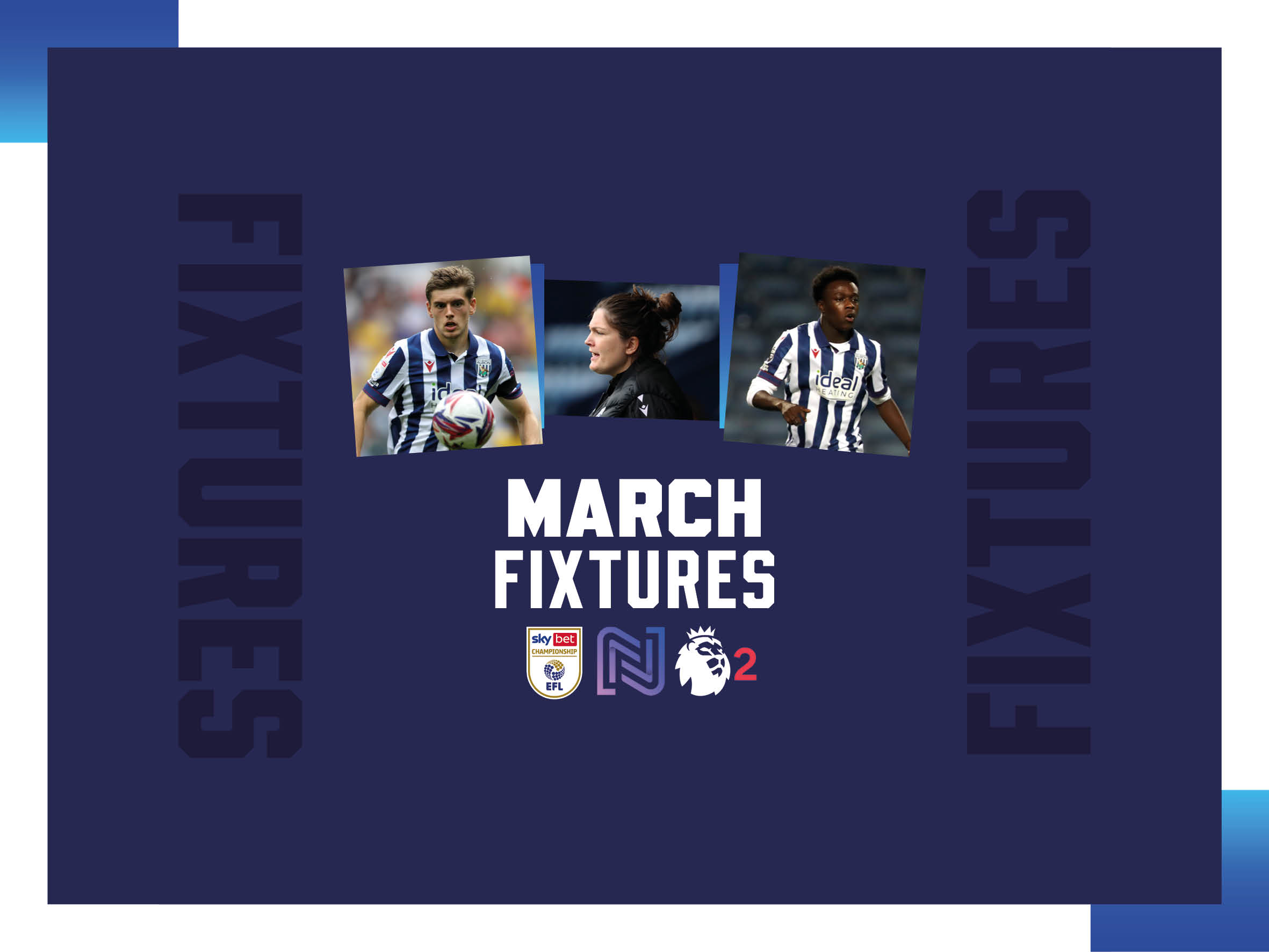 Albion's March fixtures graphic 