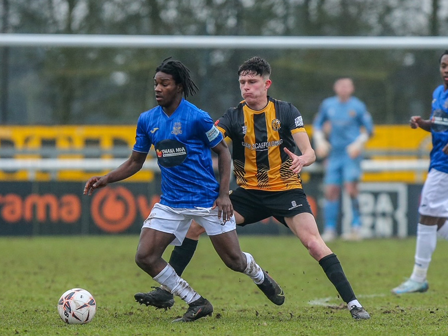 A photo of Albion U21 midfielder Matt Richards in action for non-league Leamington 