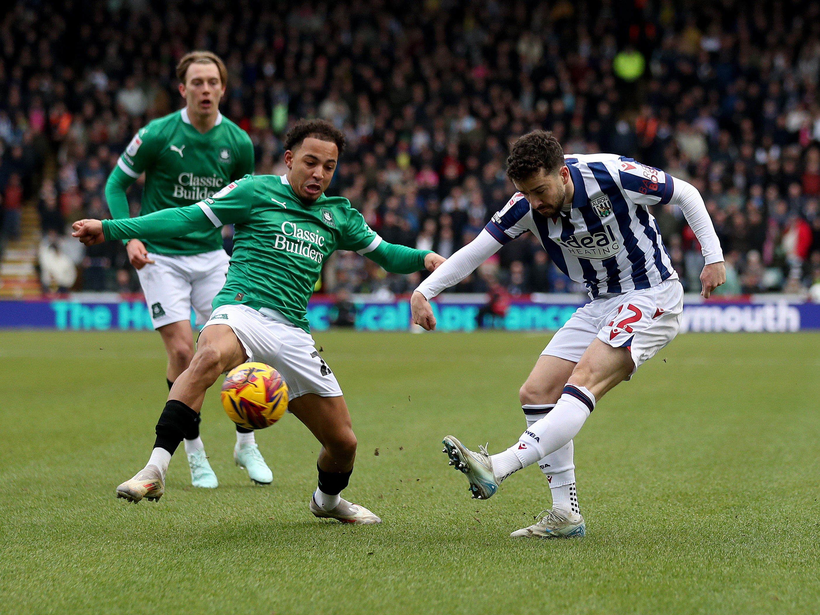 An image of Mikey Johnston shooting against Plymouth