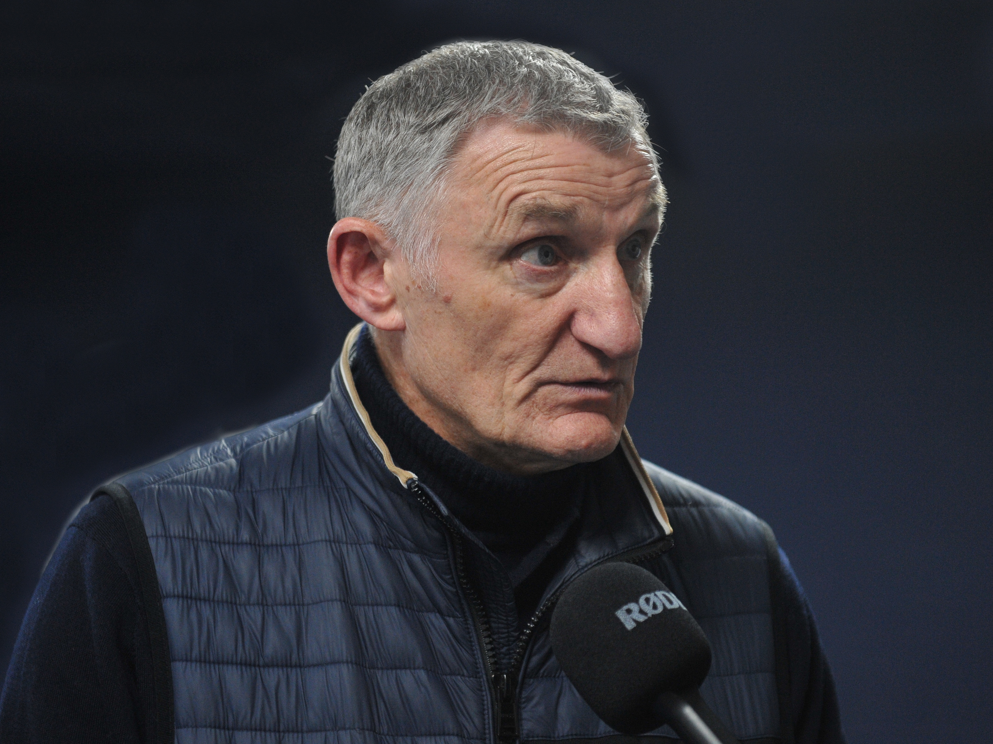 An image of Tony Mowbray being interviewed