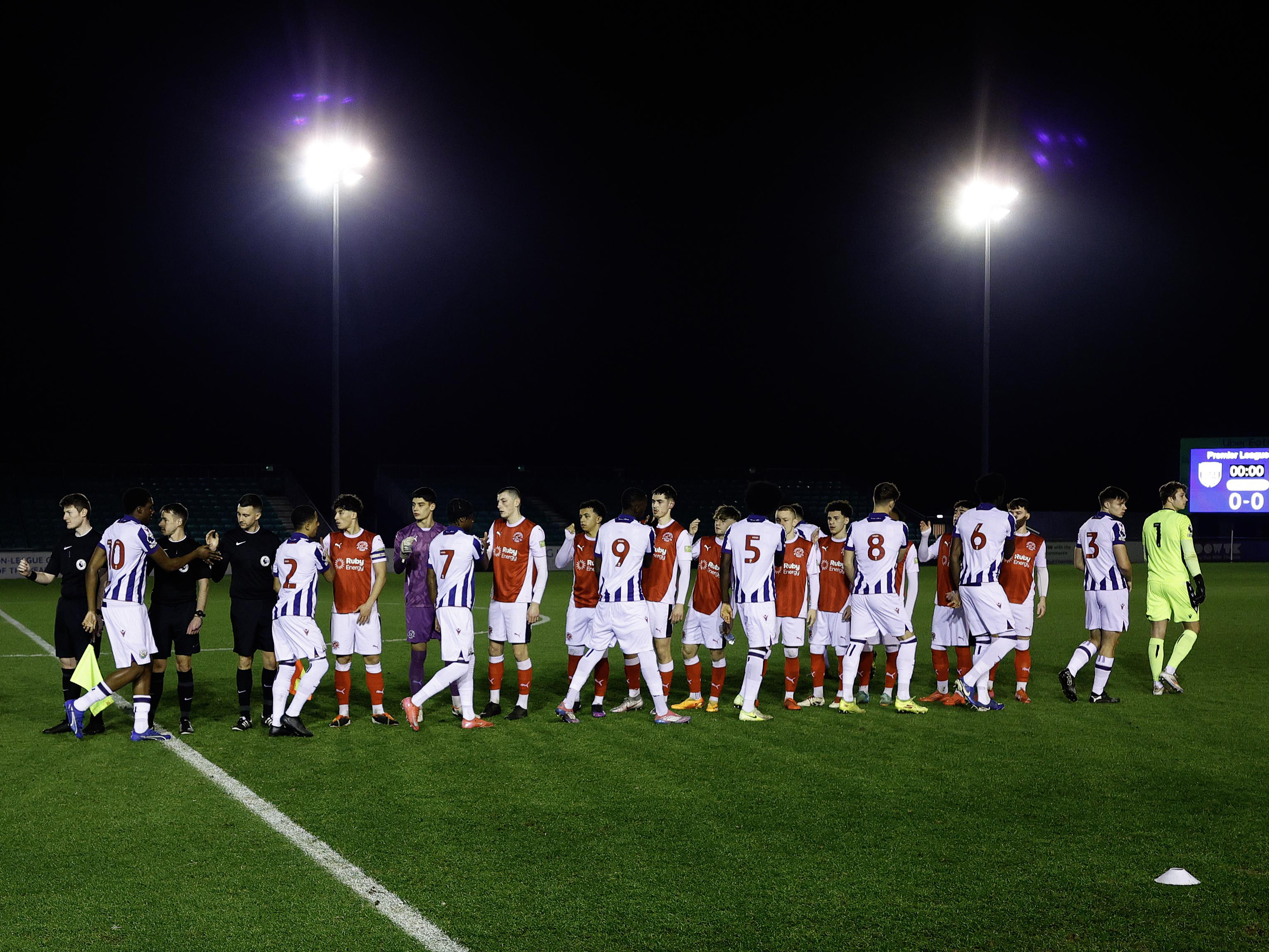 A photo of Albion U21s walking out before a PL Cup game v Fleetwood