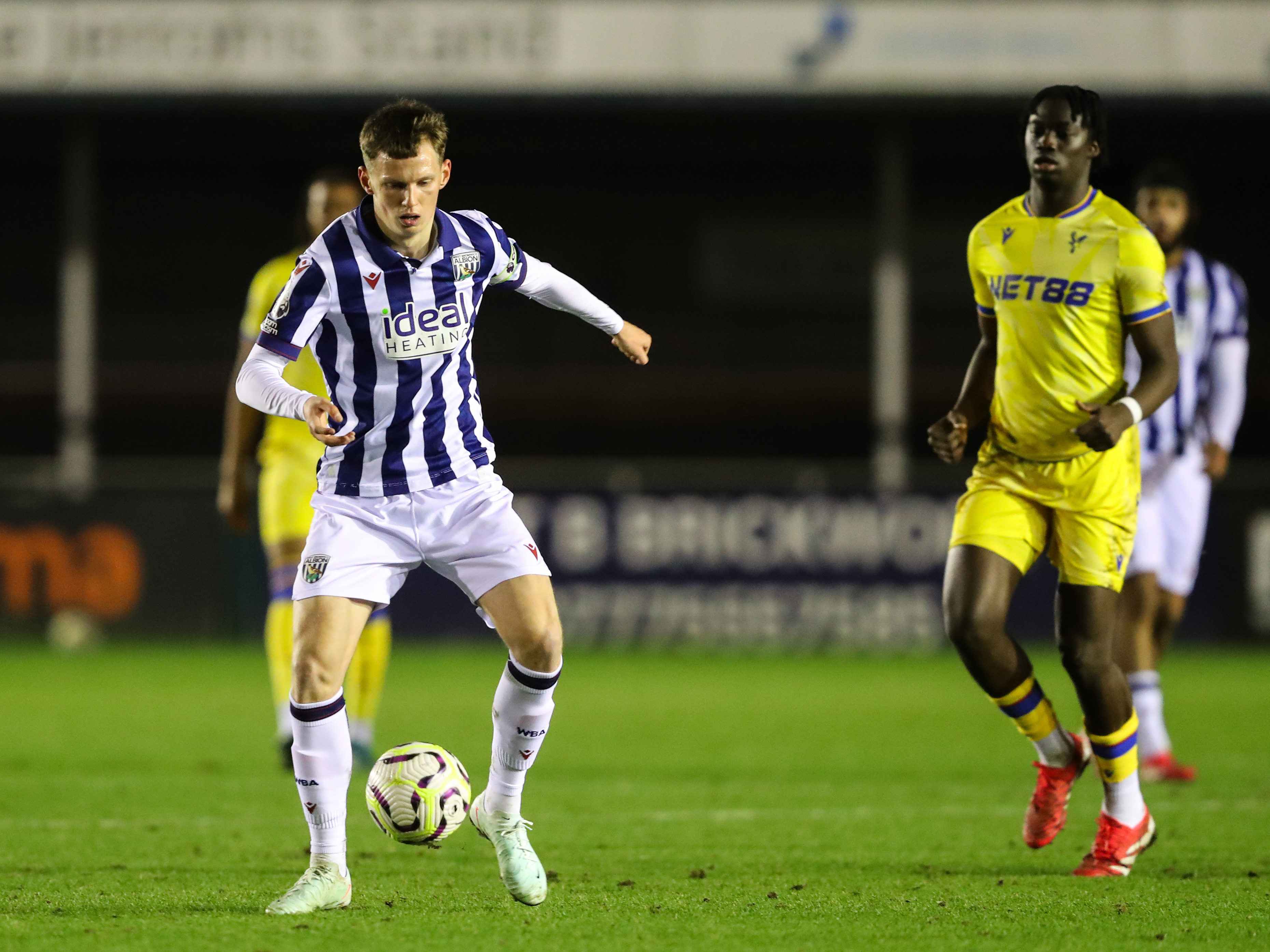 An image of Reece Hall on the ball during Albion's PL2 game against Crystal Palace