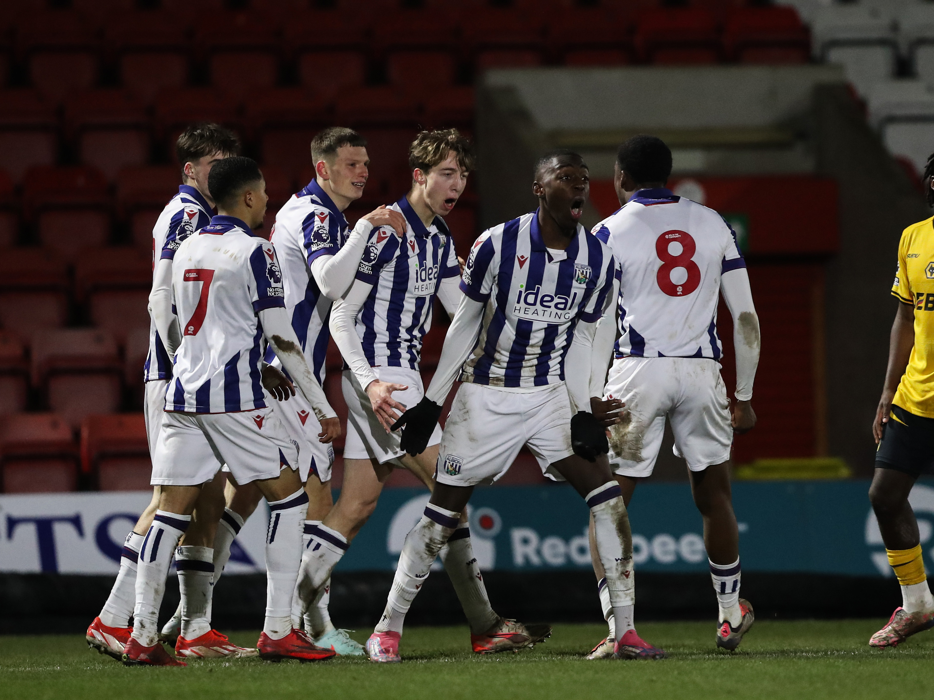 a photo of Albion U21s celebrating a goal v Wolves