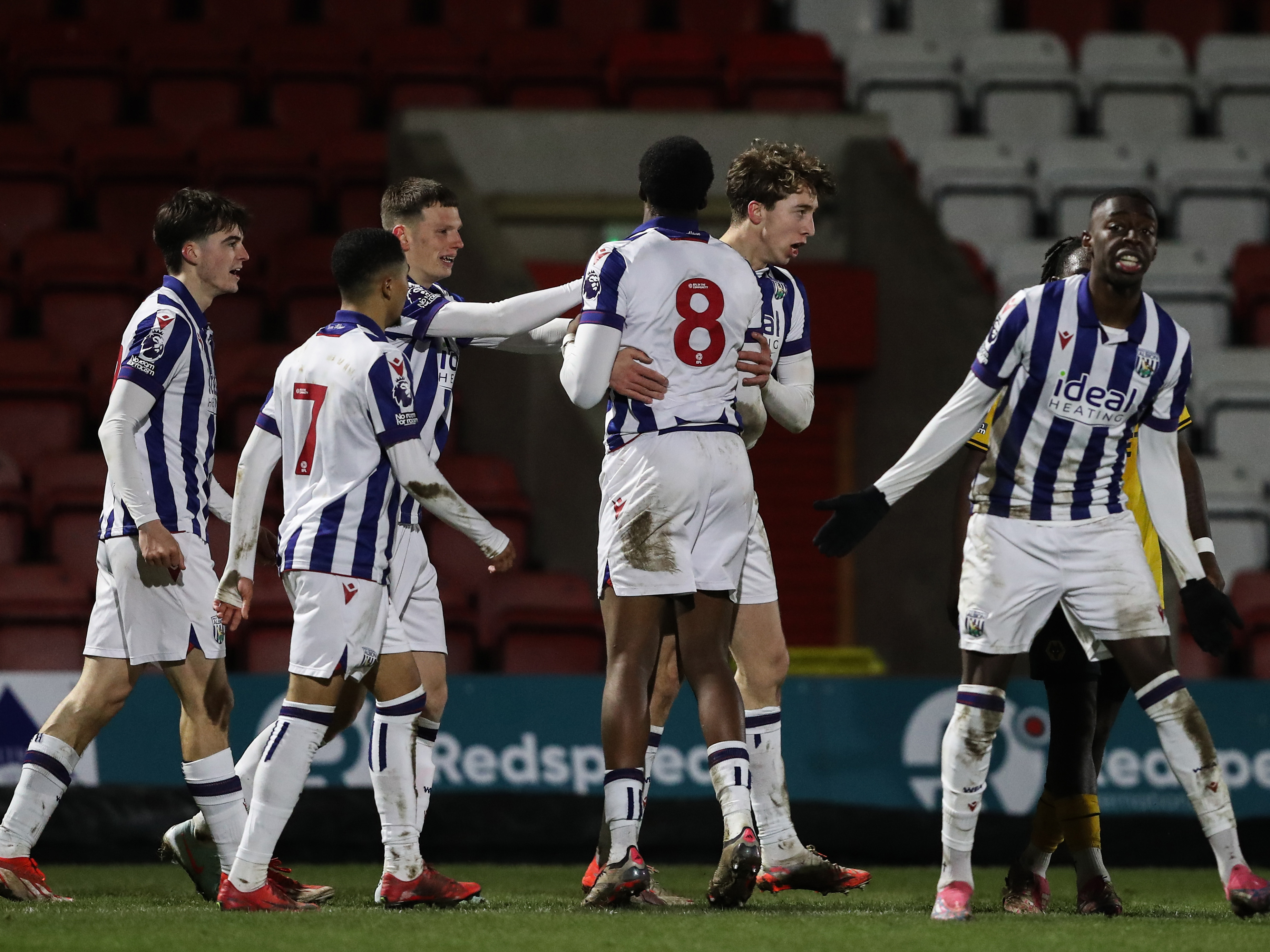 A photo of Albion U21s celebrating a goal versus wolves 