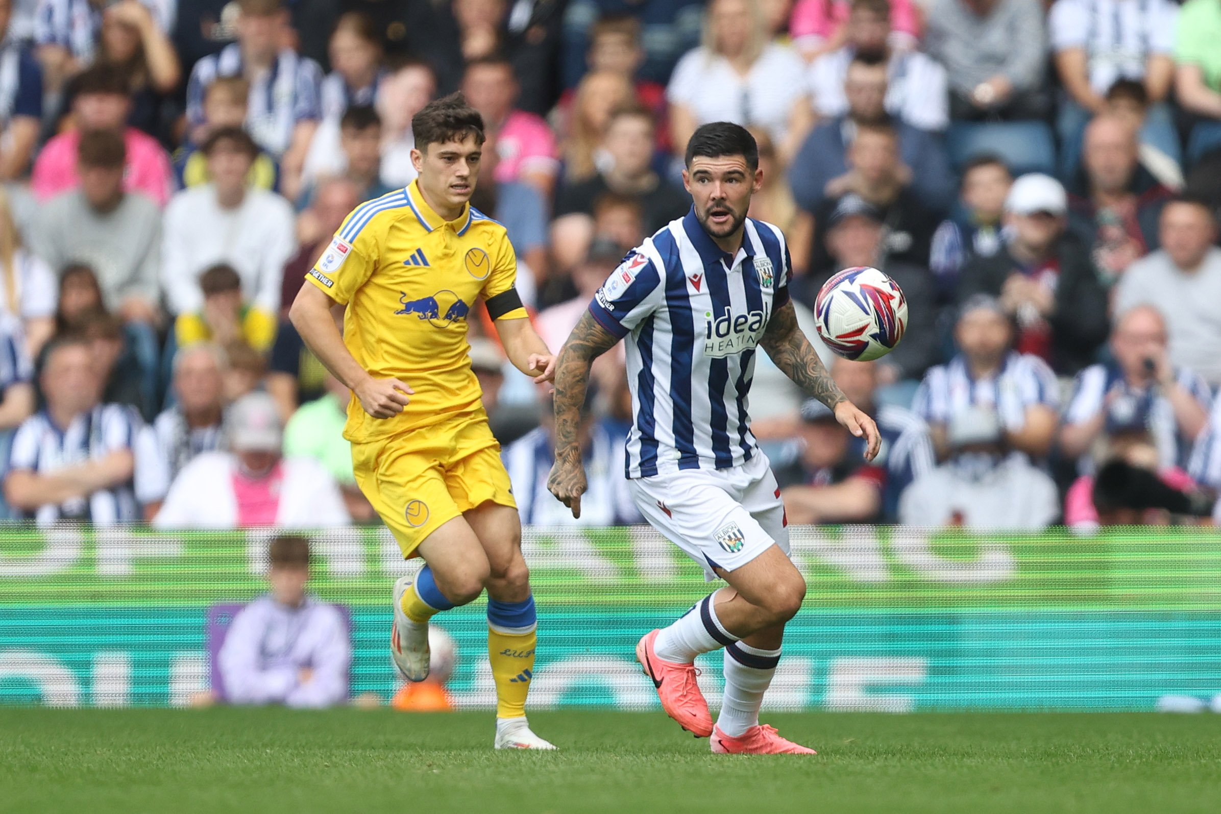 Alex Mowatt in action against Leeds United at The Hawthorns in August 2024