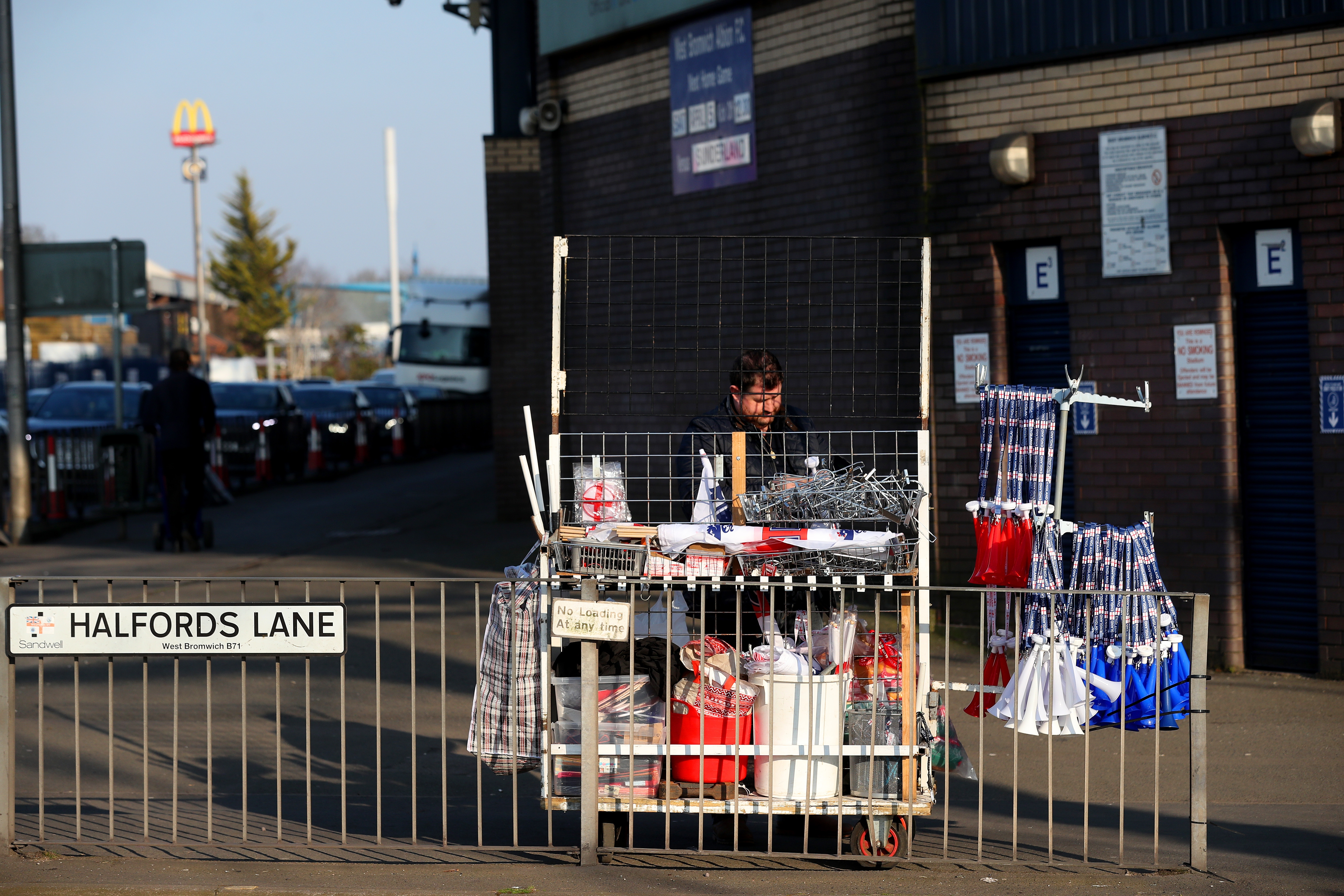 England merchandise on sale outside The Hawthorns