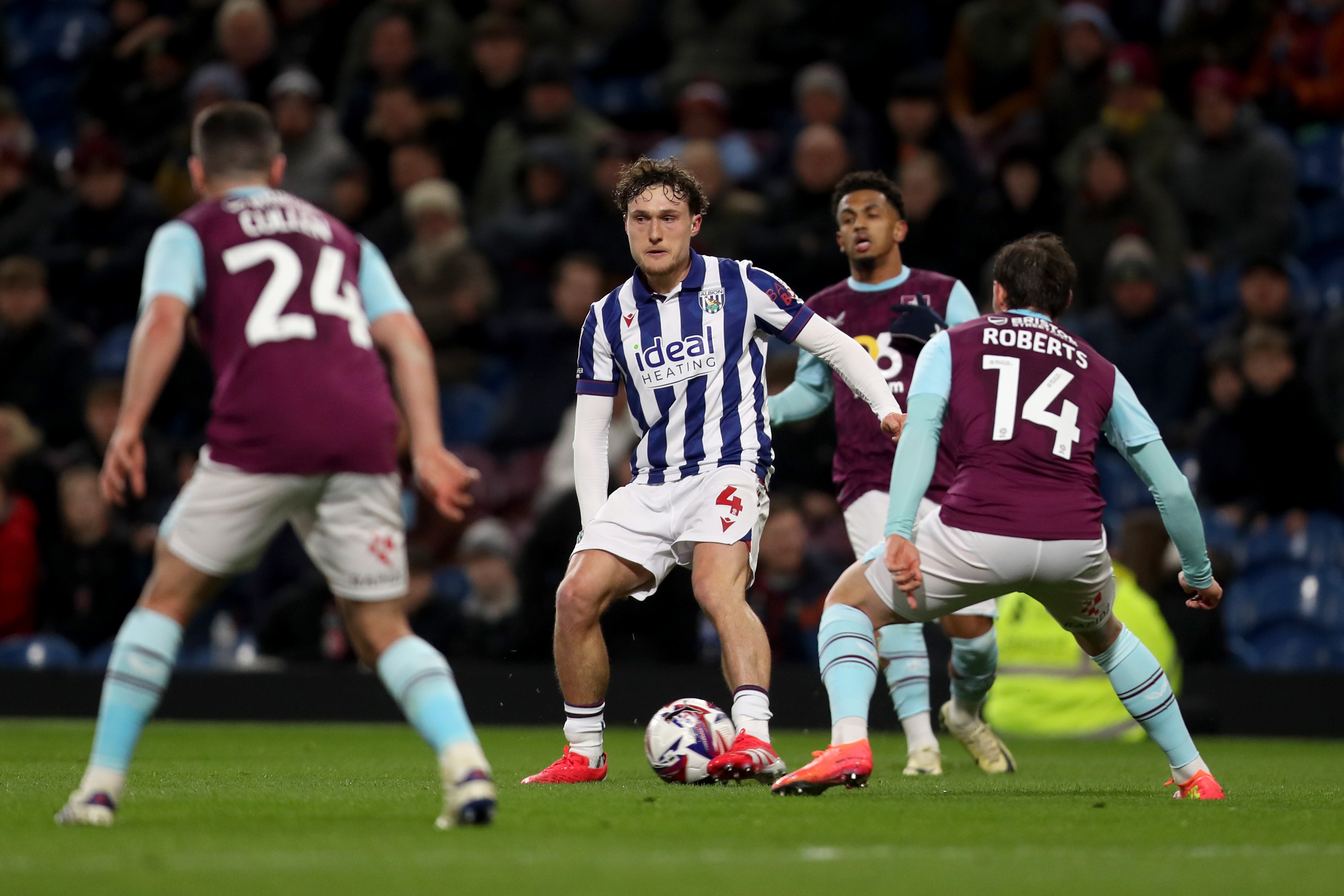 Callum Styles in action against Burnley 