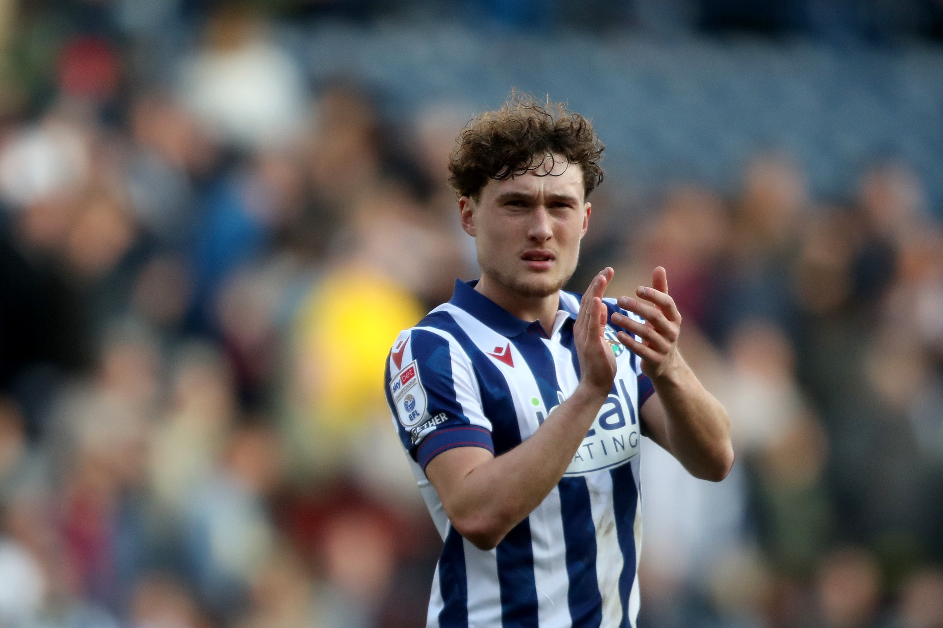 Callum Styles applauds Albion fans after the QPR game