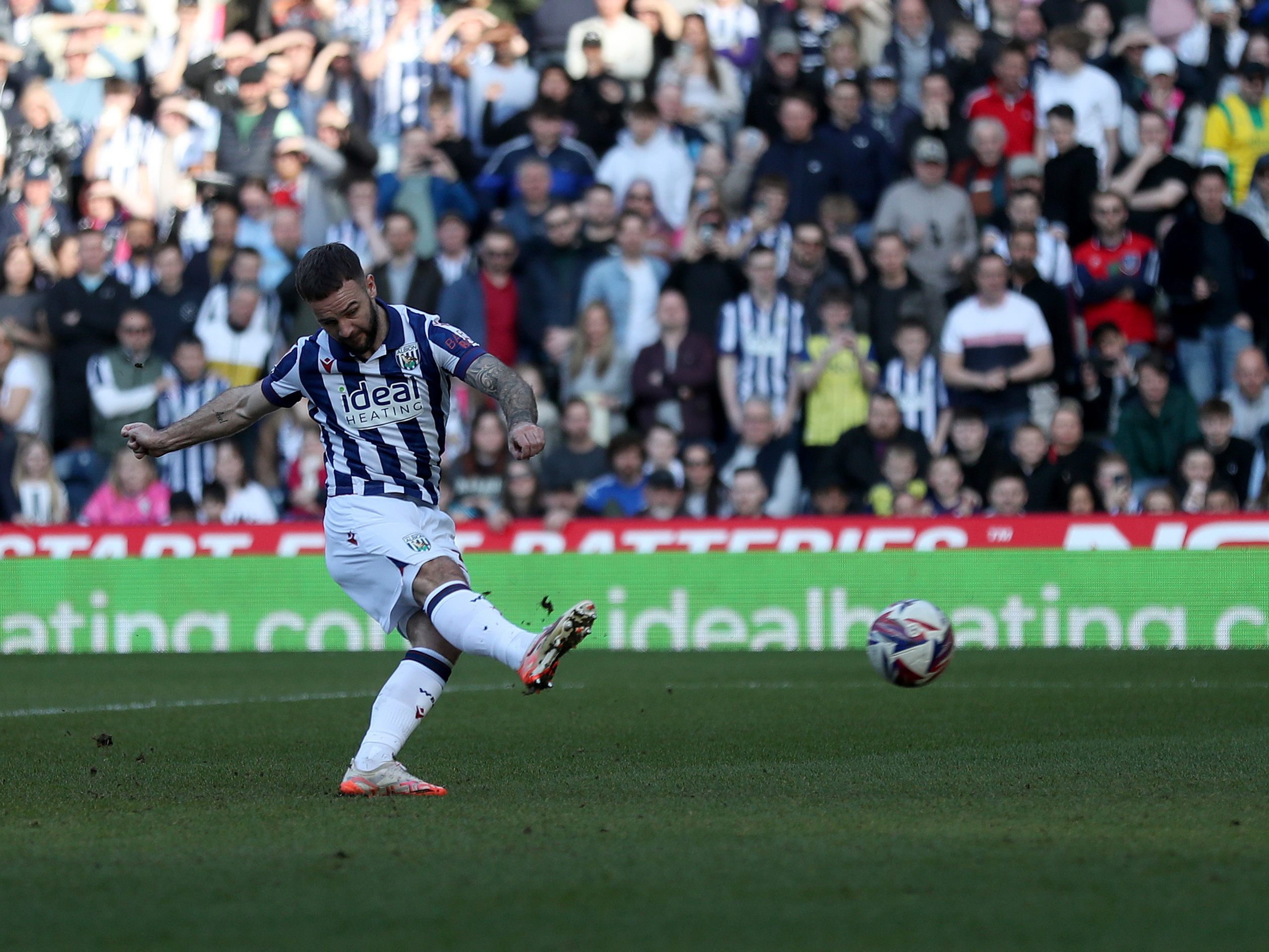 An image of Adam Armstrong scoring against QPR