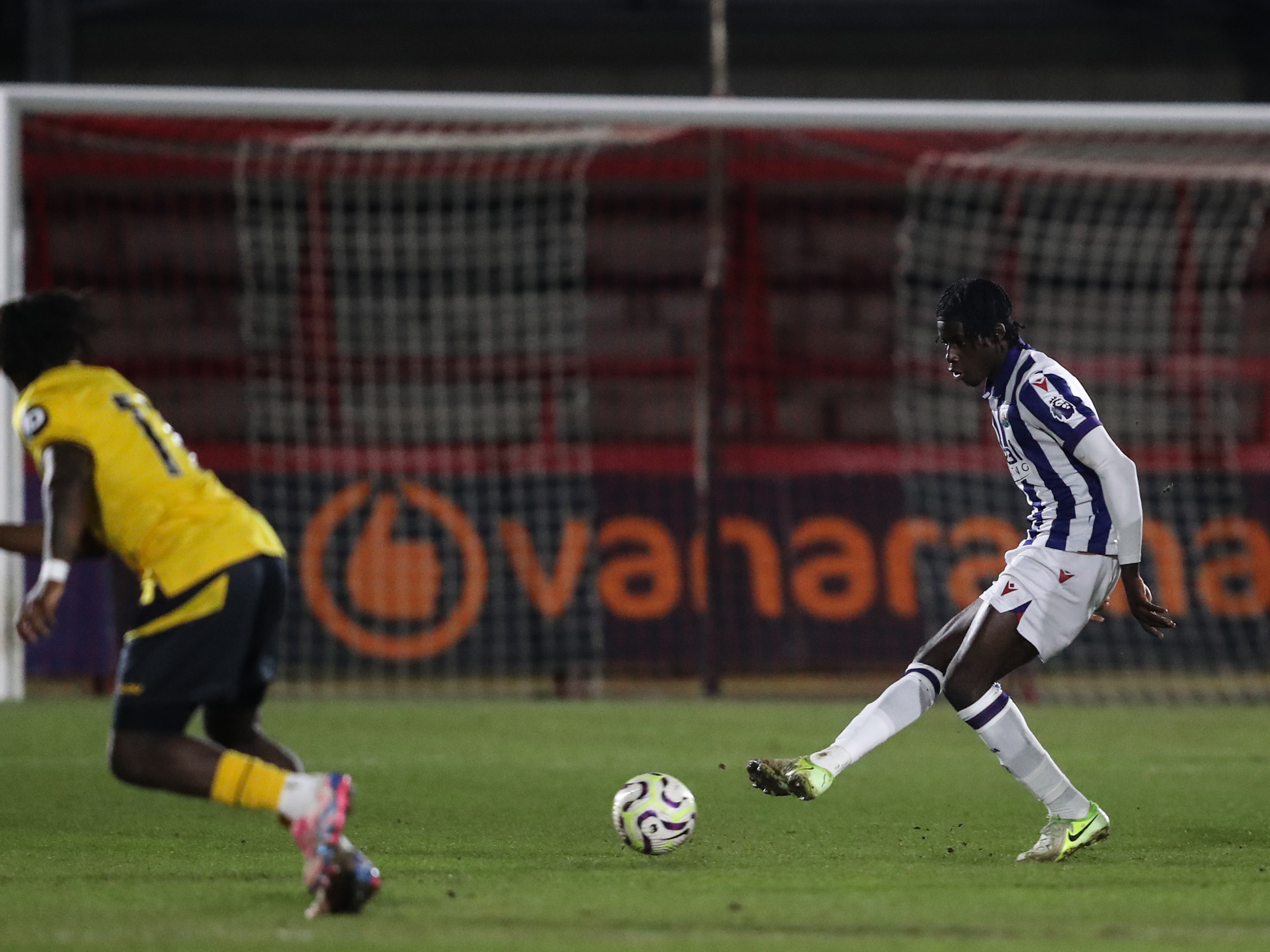 A photo of Albion U21 defender Mo Diomande in the 2024/25 home kit