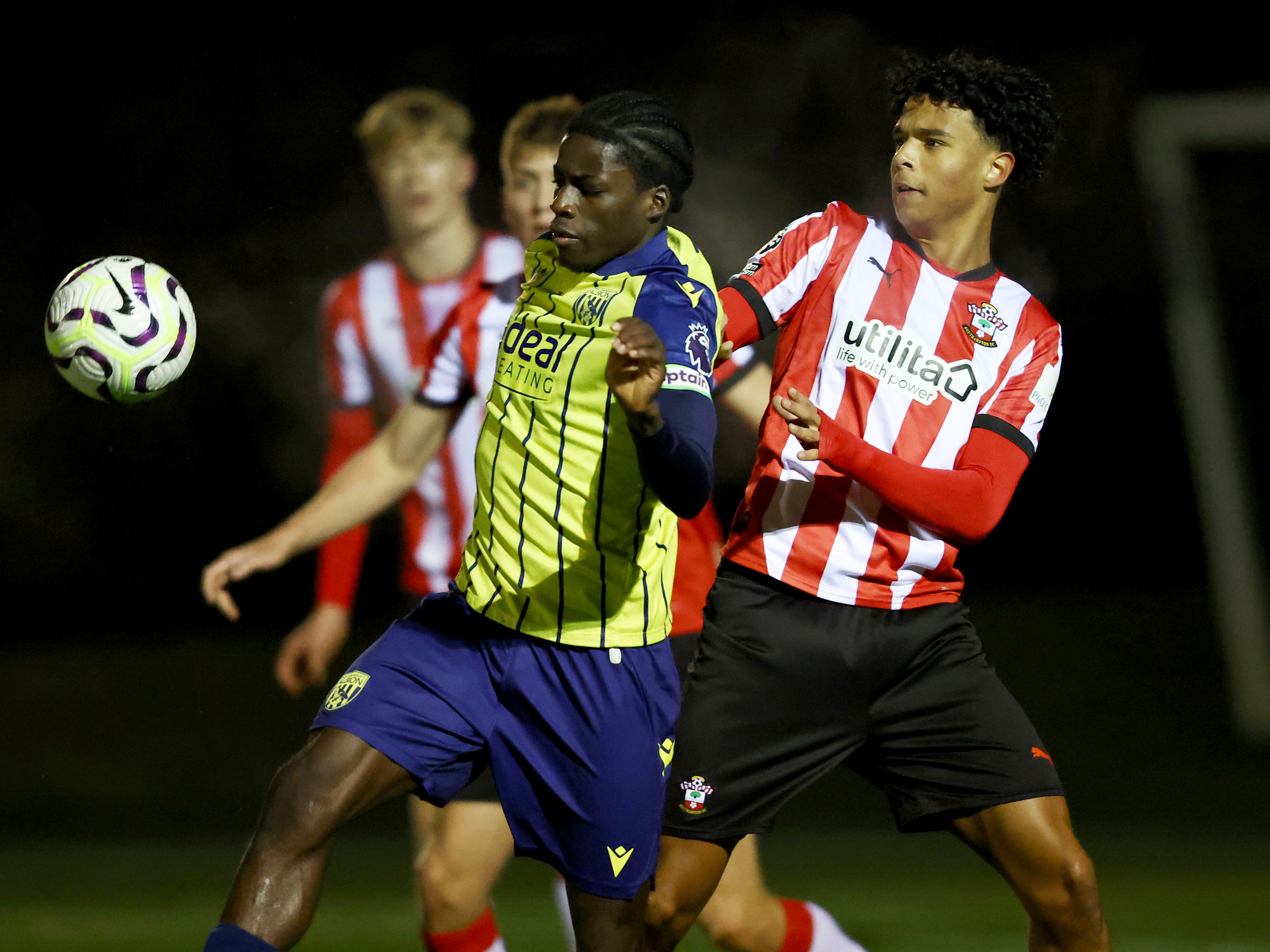 A photo of Albion u21 defender Mo Diomande in the yellow and blue 2024/25 kit