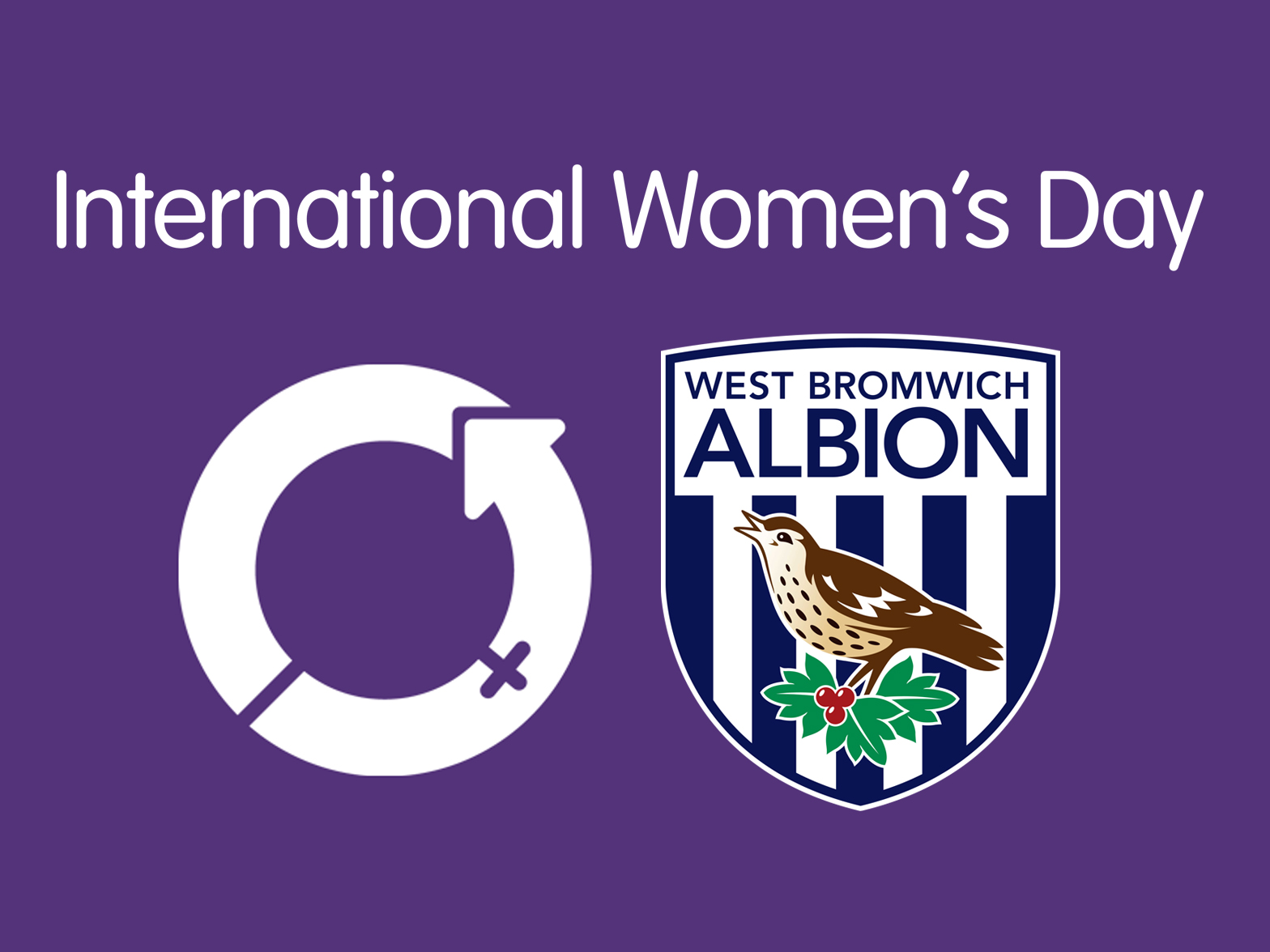 An International Women's Day Graphic with the WBA badge