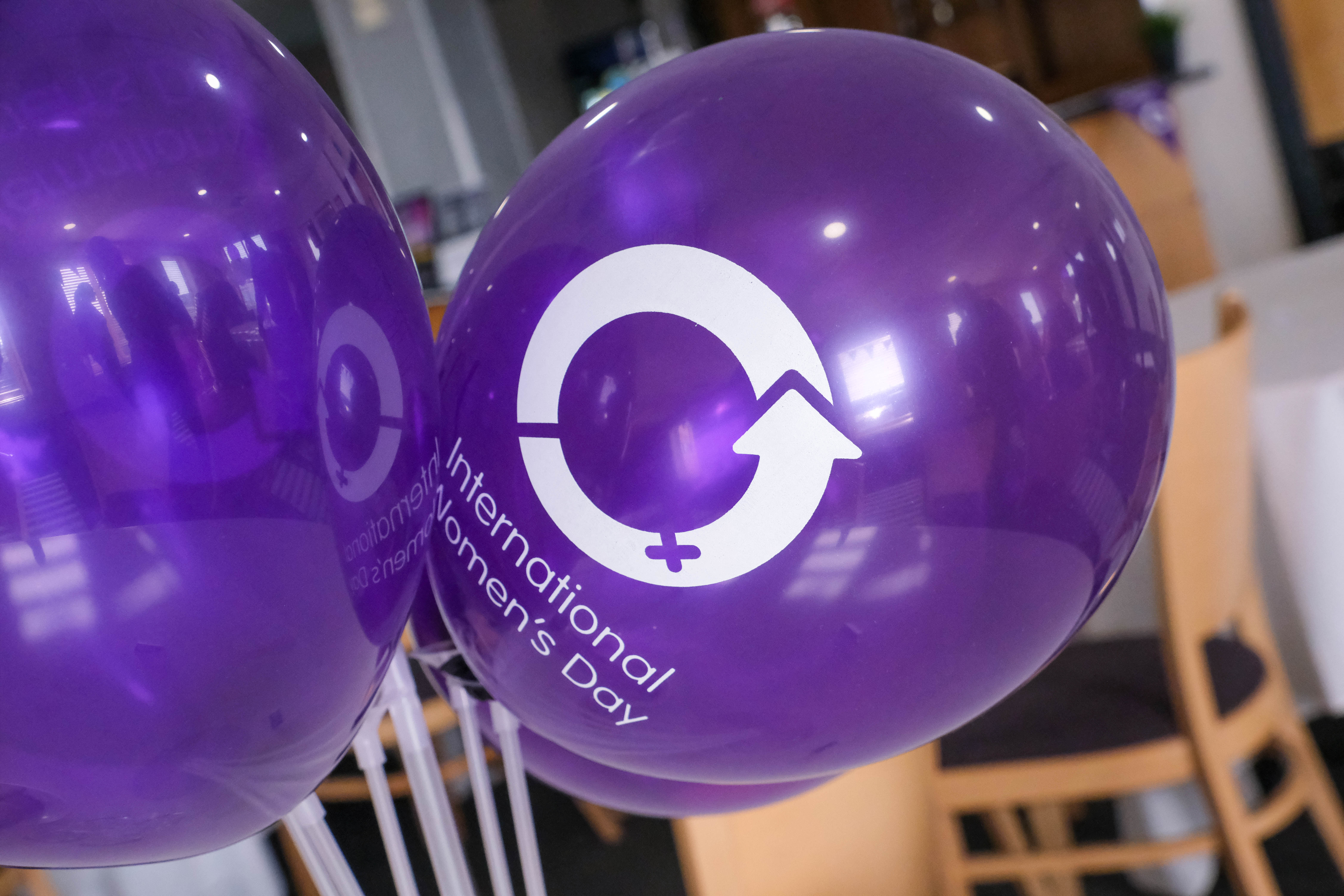 International Women's Day balloons.