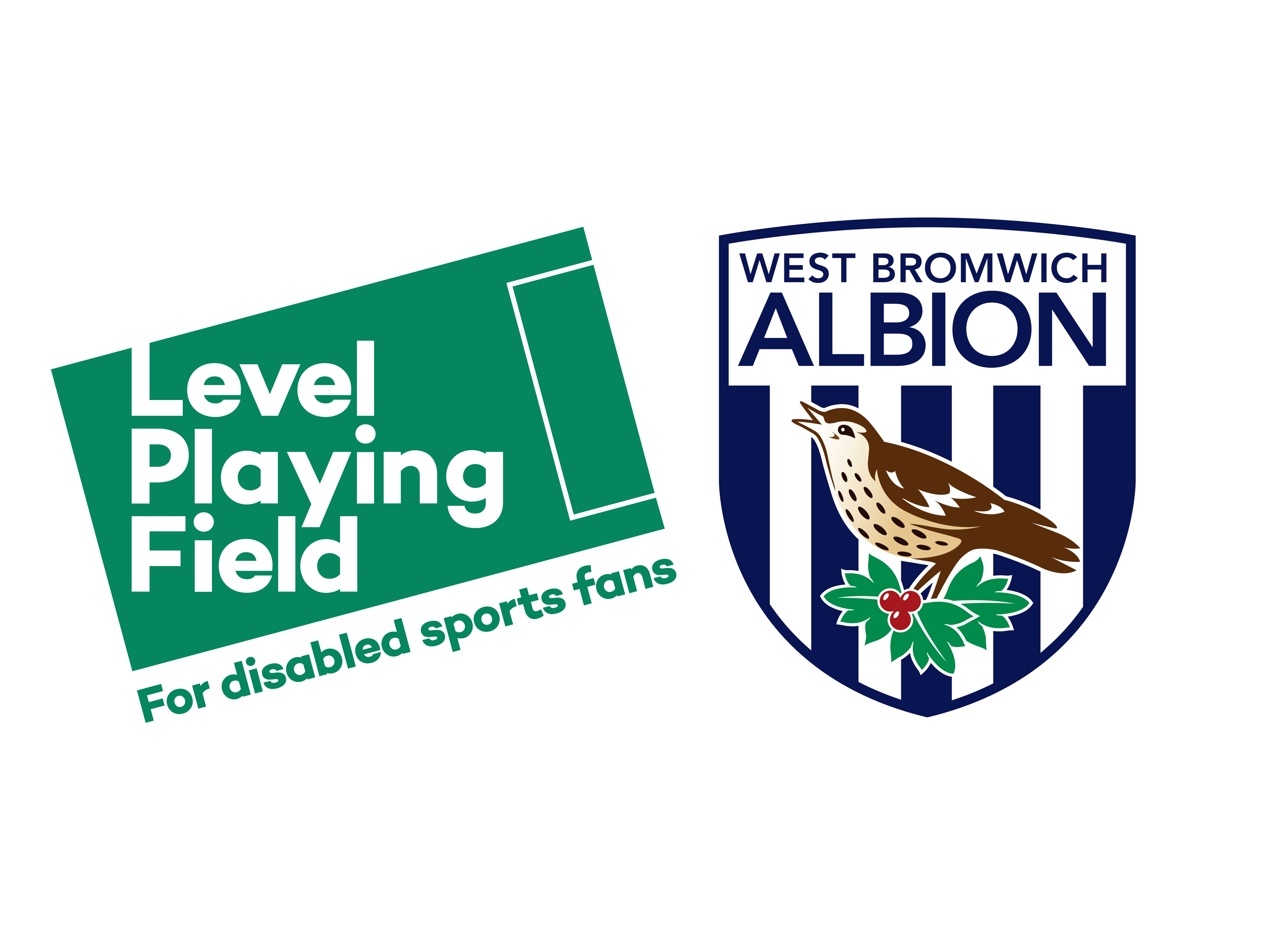 A graphic with the Level Playing Field and West Bromwich Albion badges