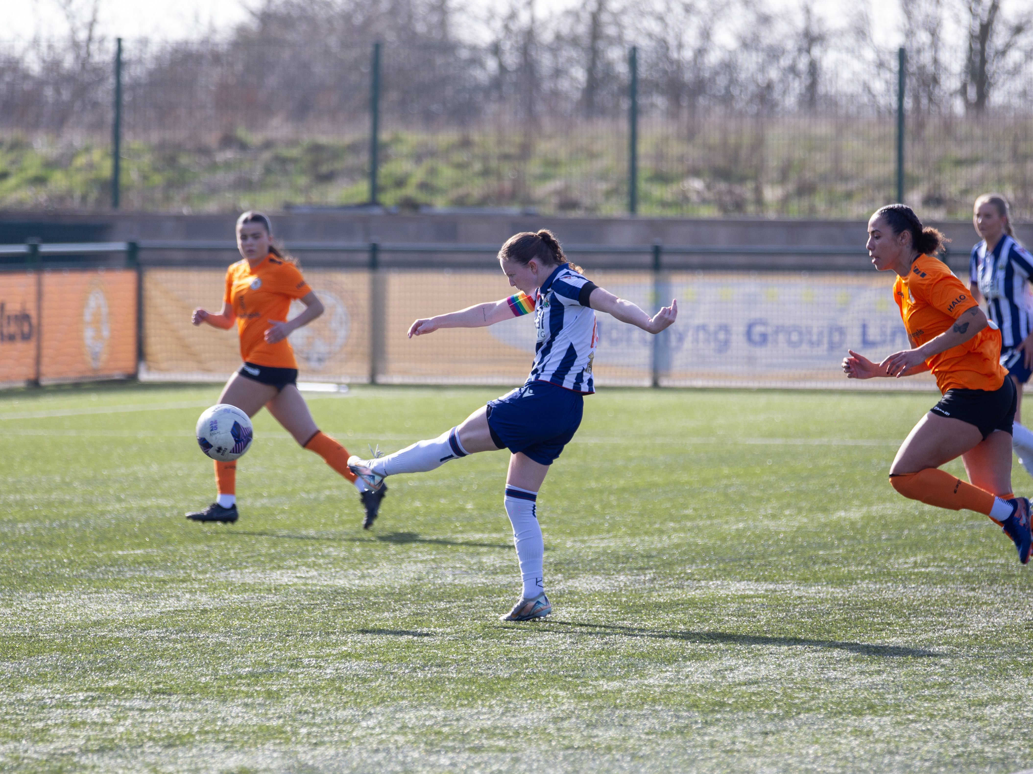 An image of Liv Rabjohn's volleyed goal against Rugby