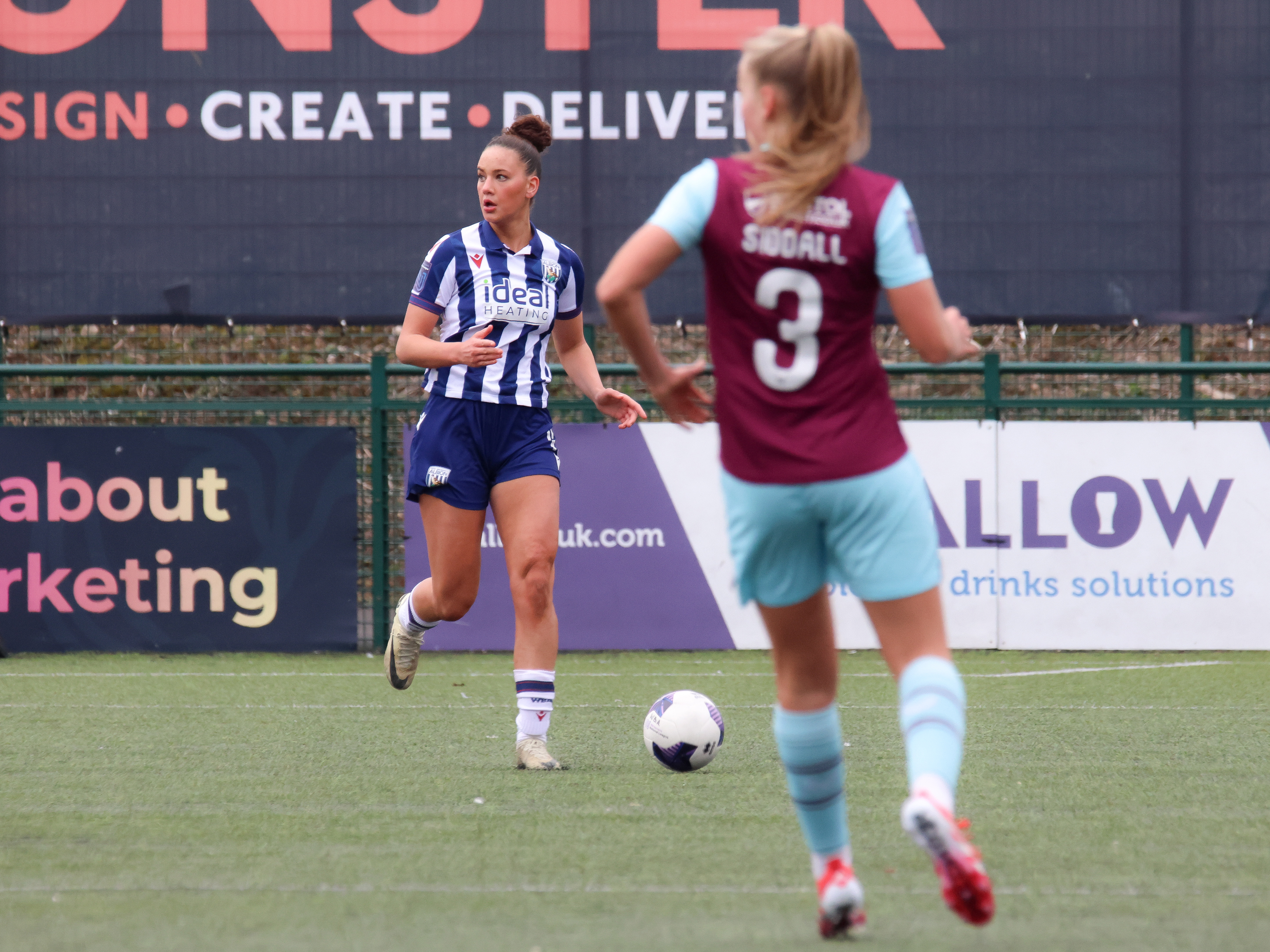 An image of Maddie Oliver playing for Albion Women against Burnley