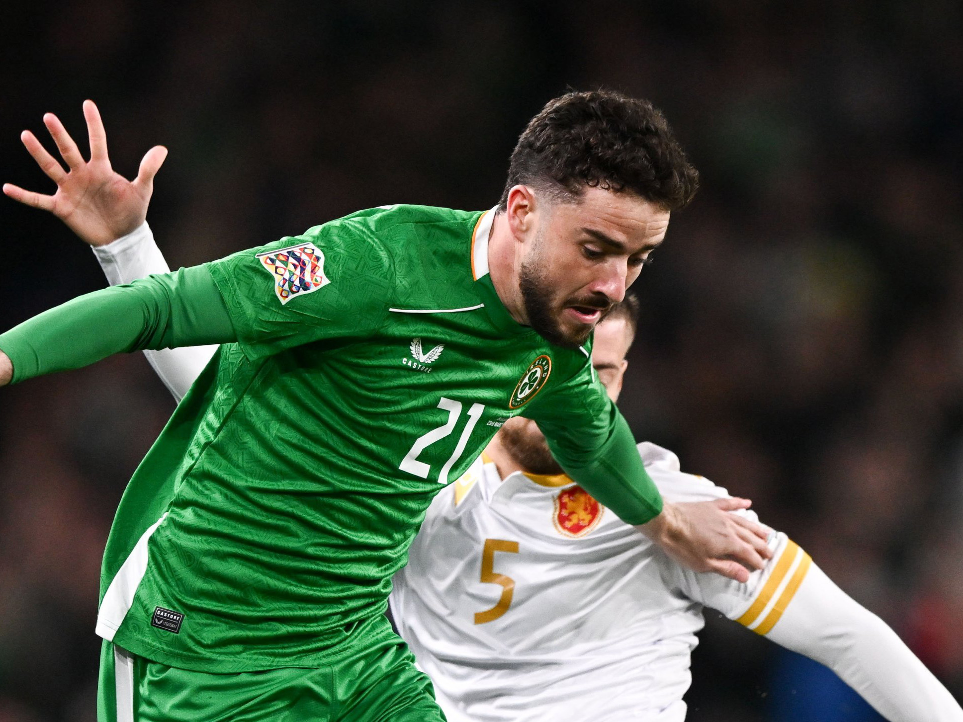 Mikey Johnston in action for Ireland against Bulgaria at the Aviva Stadium