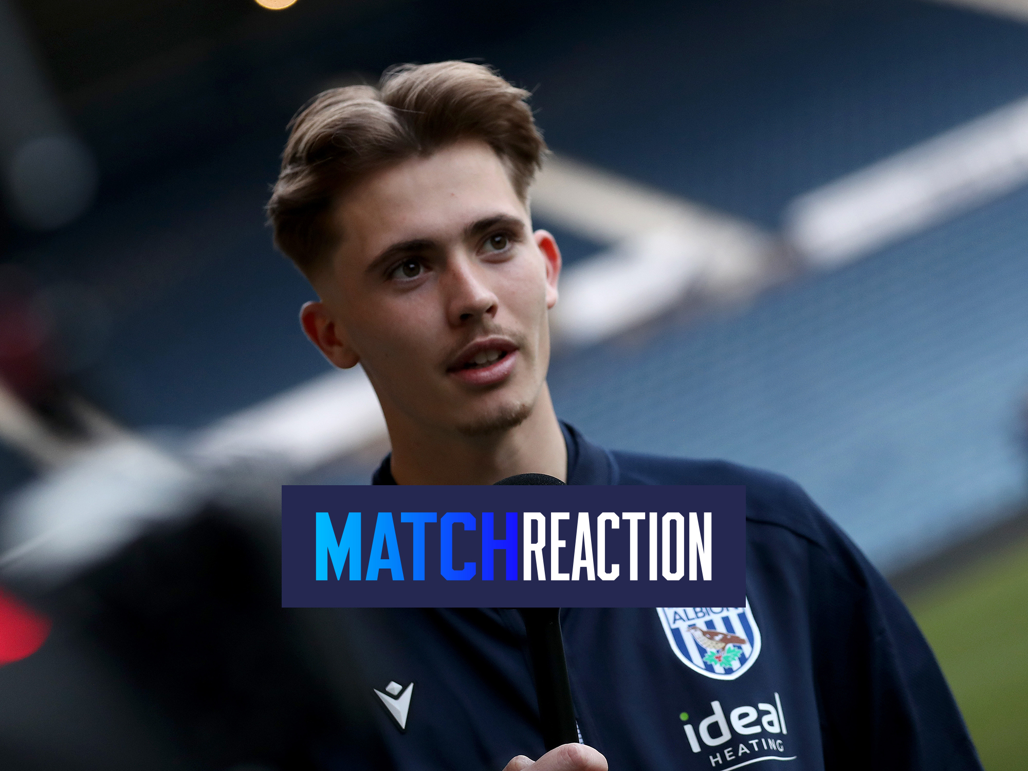 Isaac Price is interviewed after Albion's win against QPR 