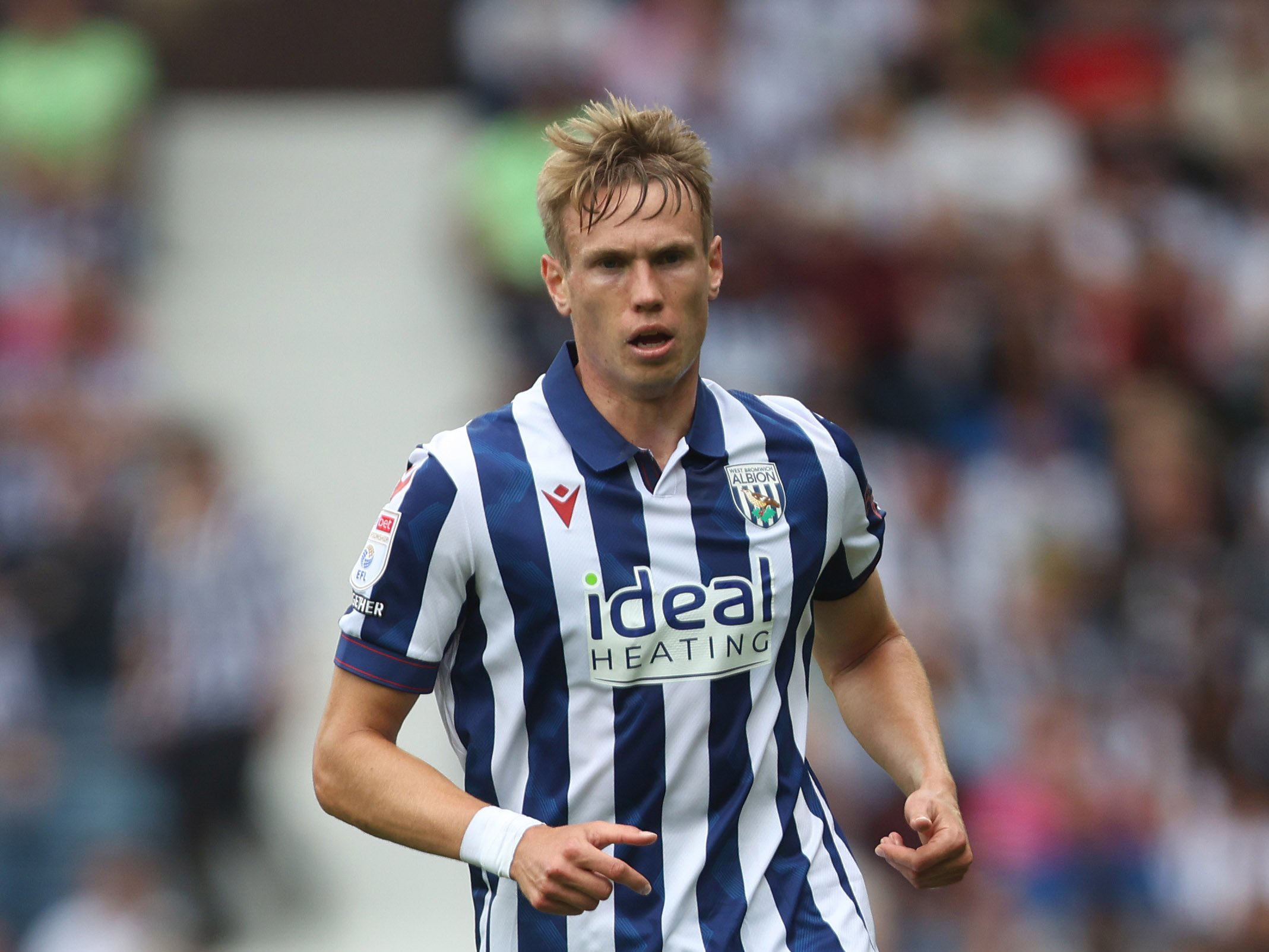 Torbjørn Heggem in action for Albion in the home kit