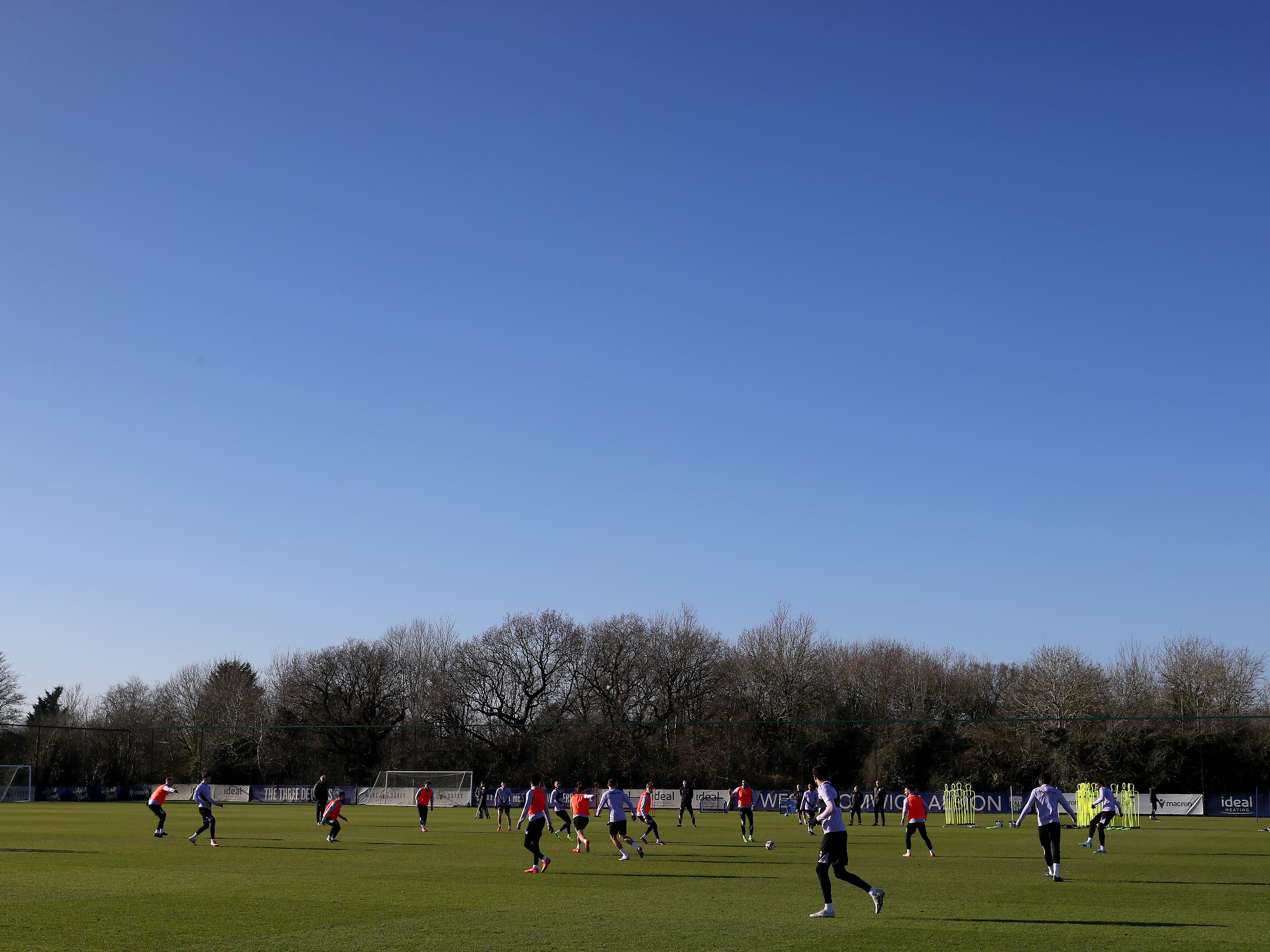 A photo of Albion players in training at the WBA Training Ground