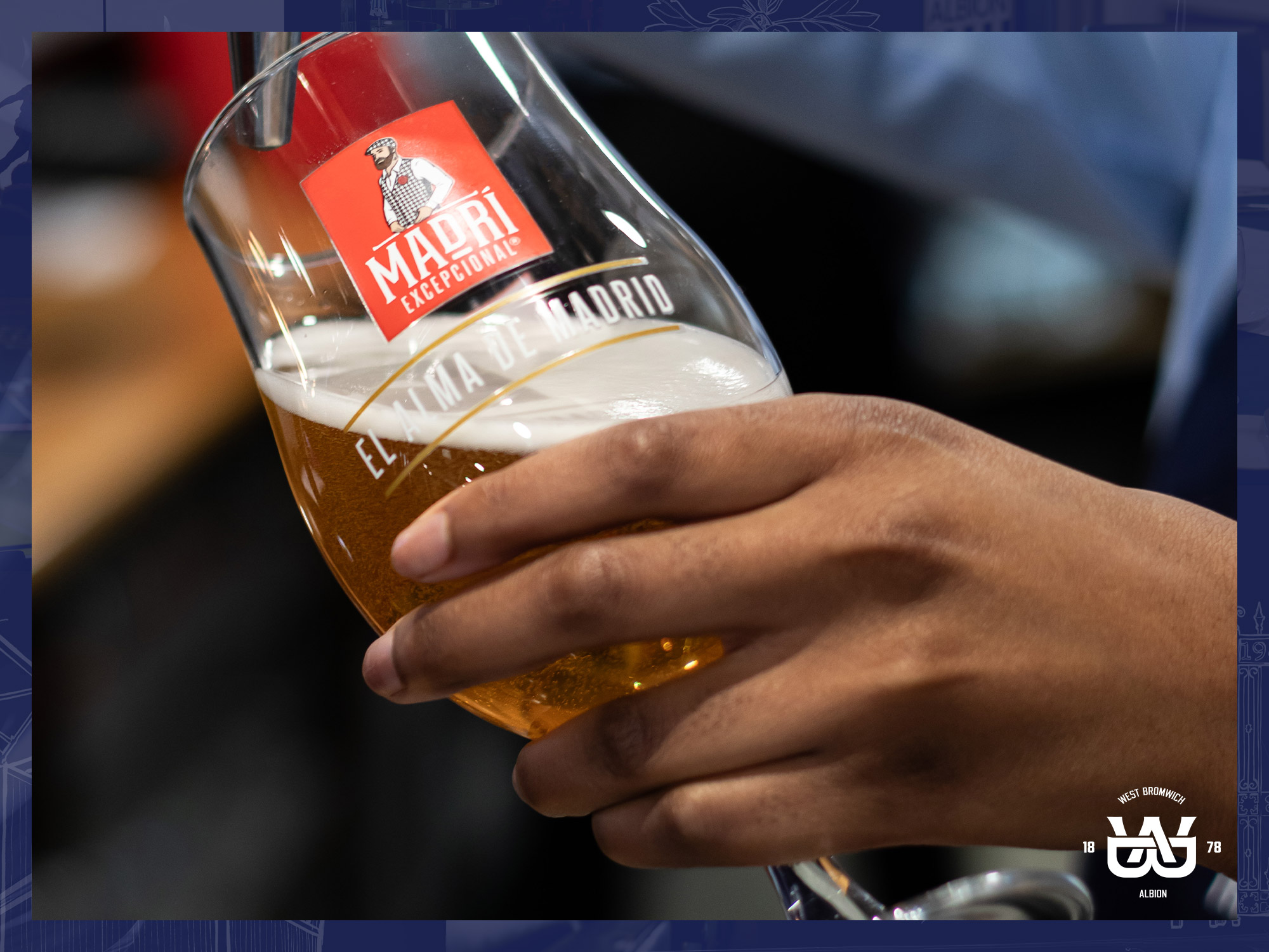 A pint of beer being pulled in The Tony Brown Suite