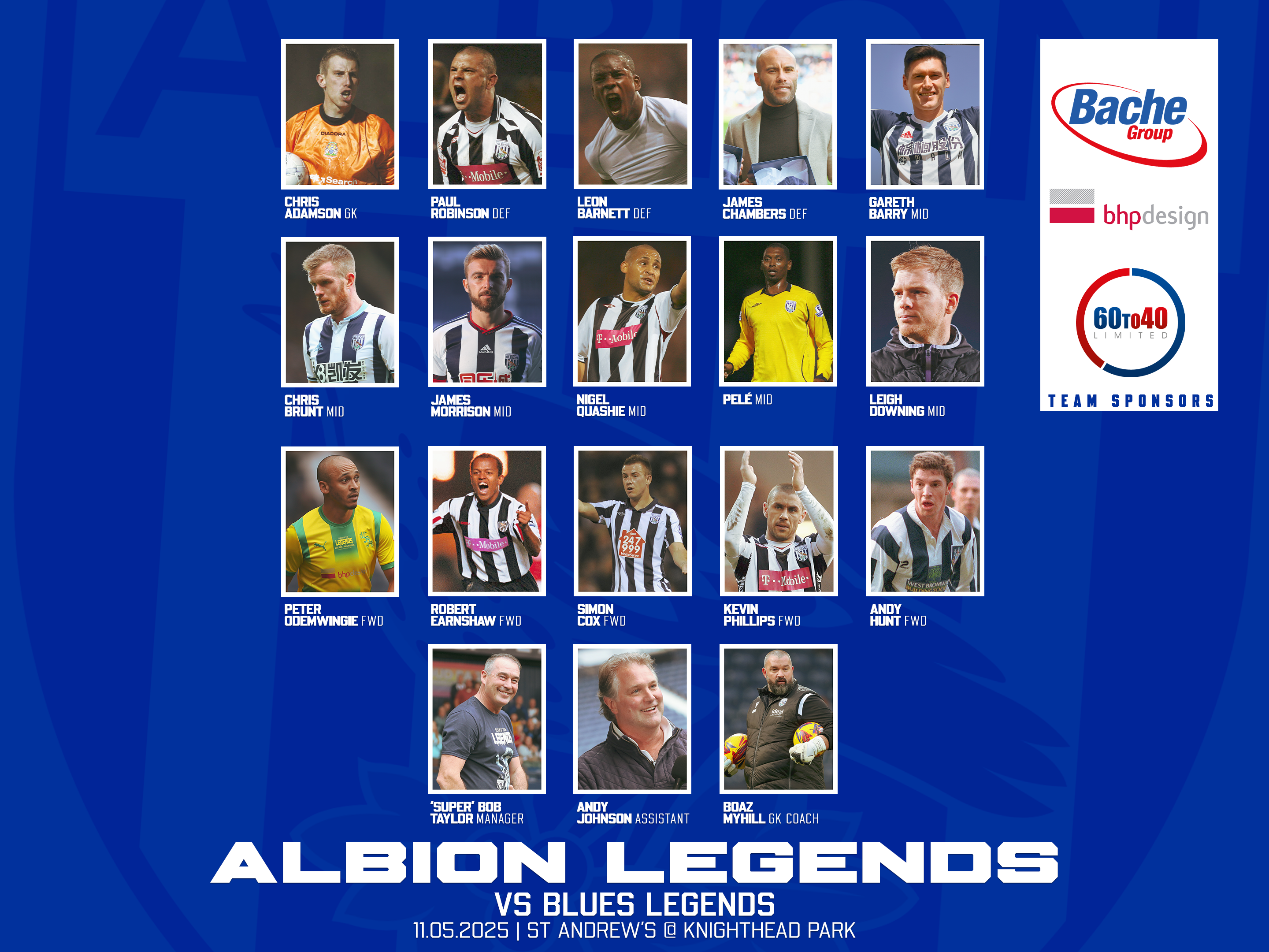 The Albion XI to take on Birmingham City legends.