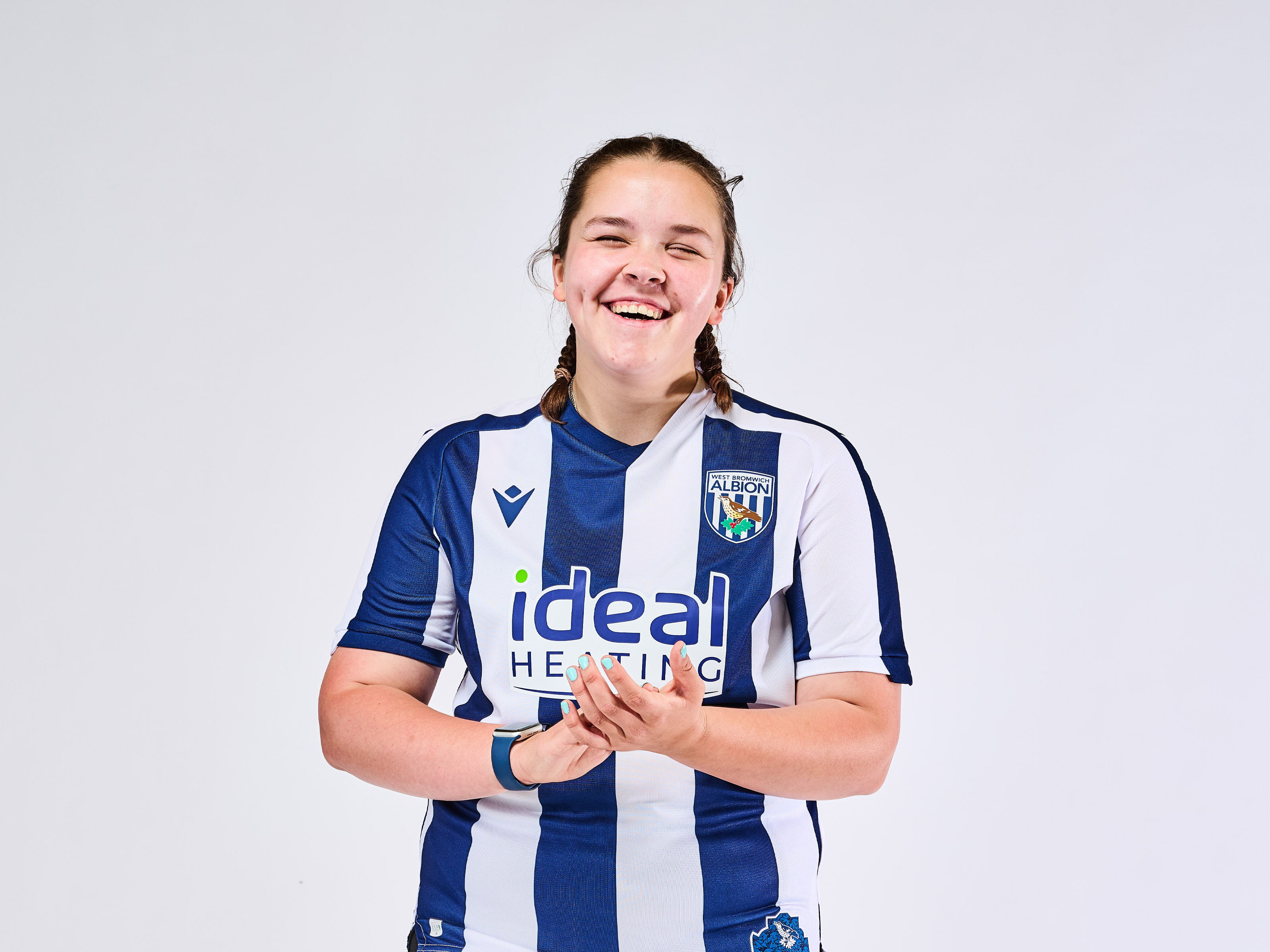 2025/26 Home Kit worn by WBA Blind Team Player Caitlin Leigh