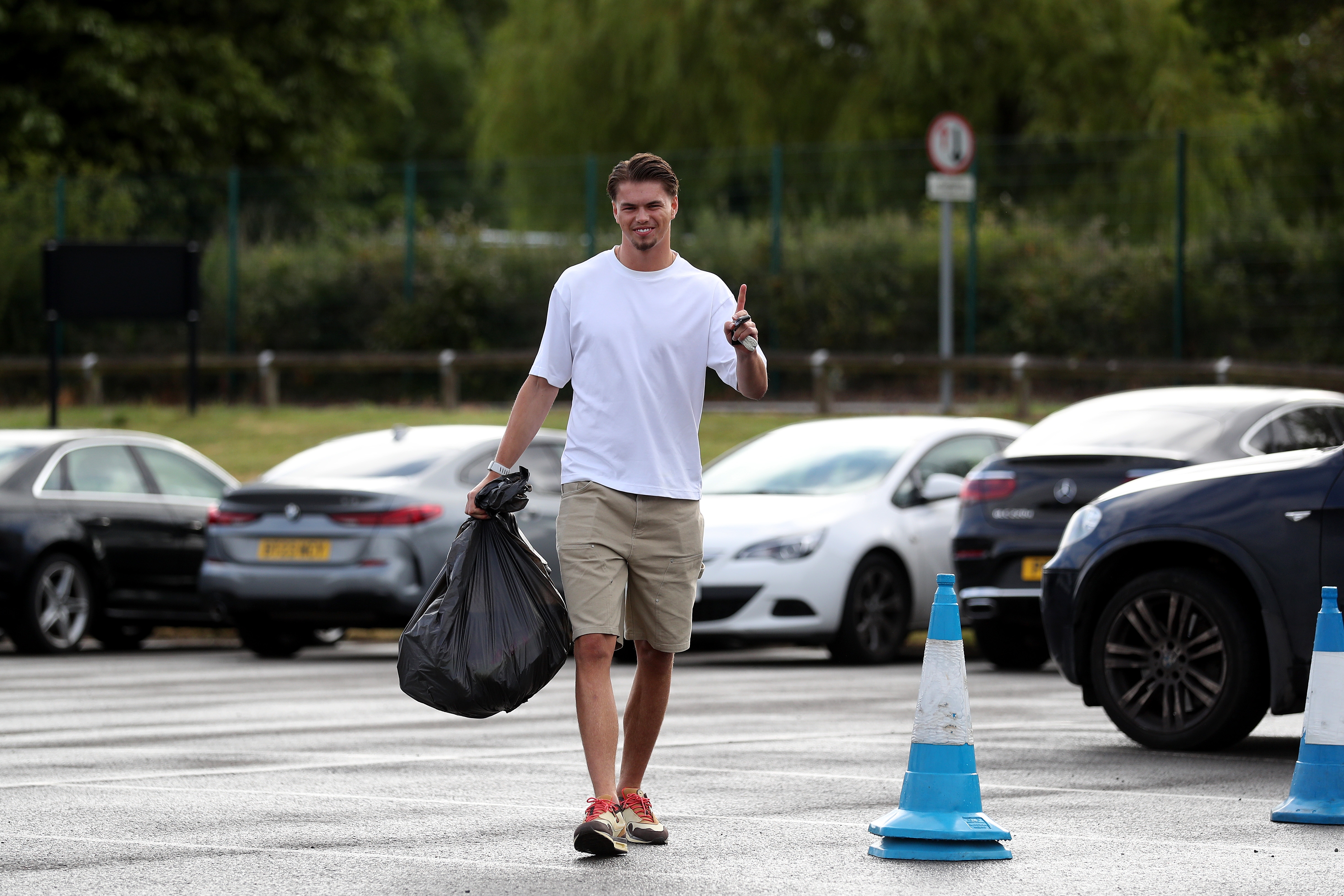Josh Griffiths arriving at the training ground for the first day of pre-season