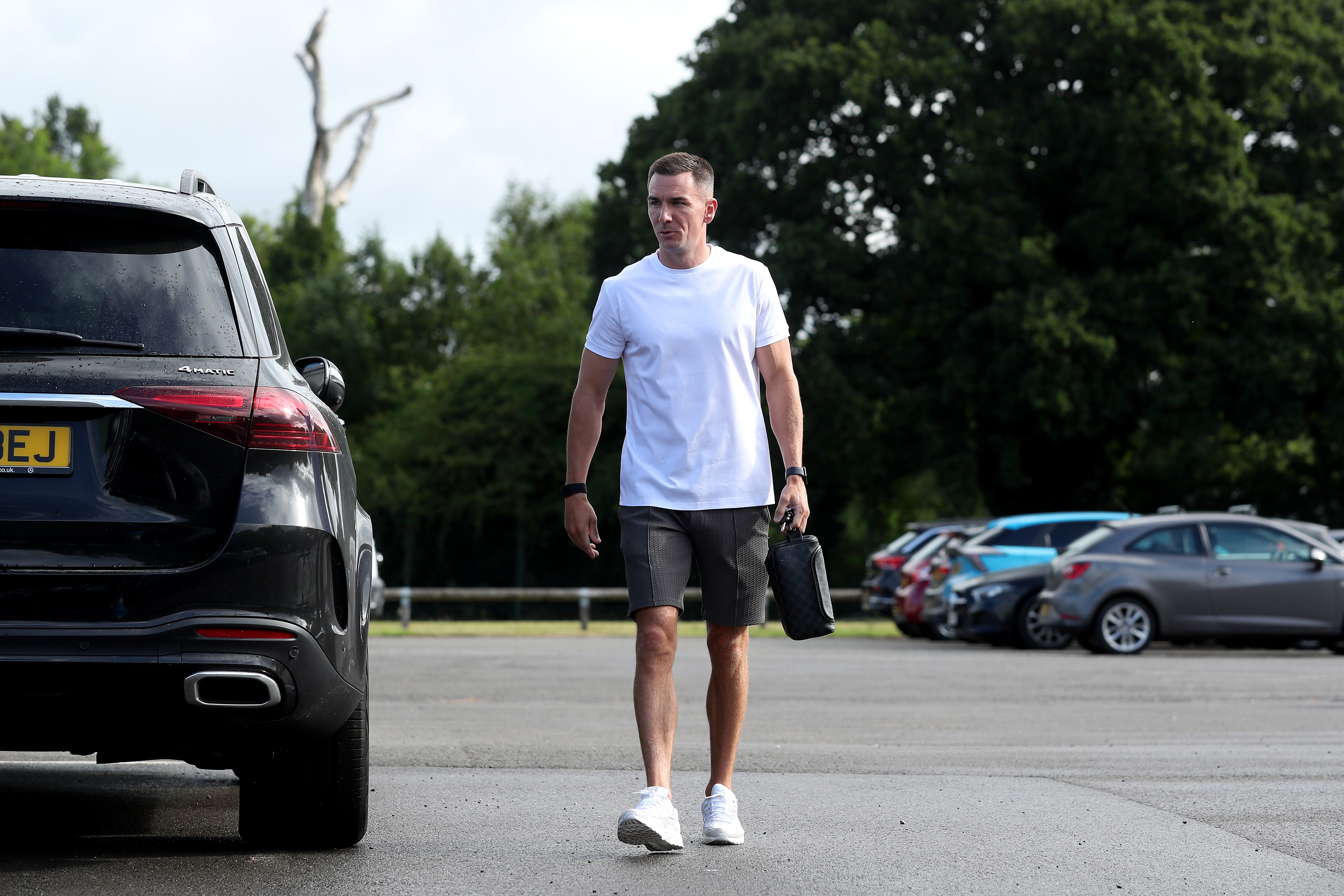 Jed Wallace arriving at the training ground for the first day of pre-season