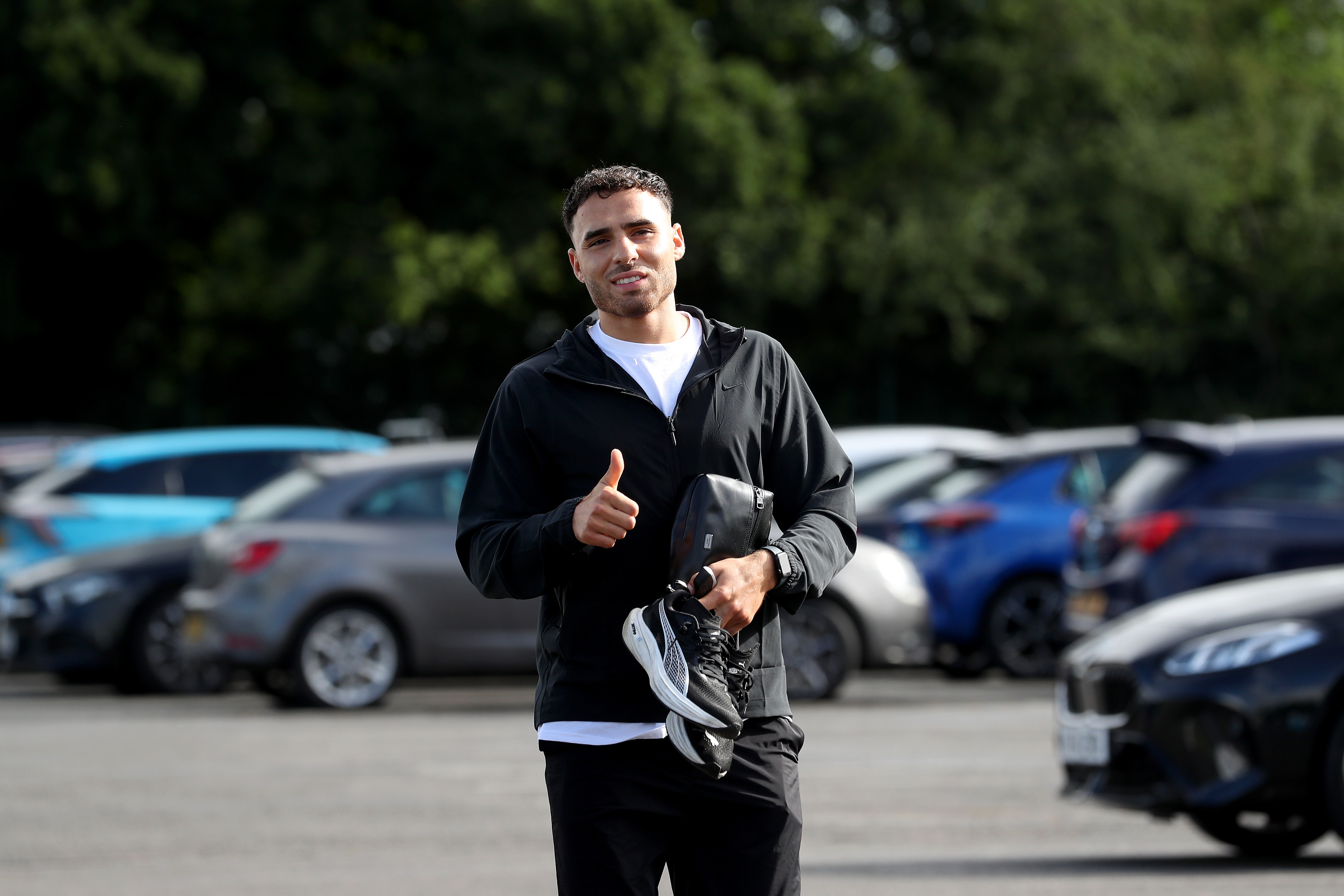Tammer Bany arriving at the training ground for the first day of pre-season