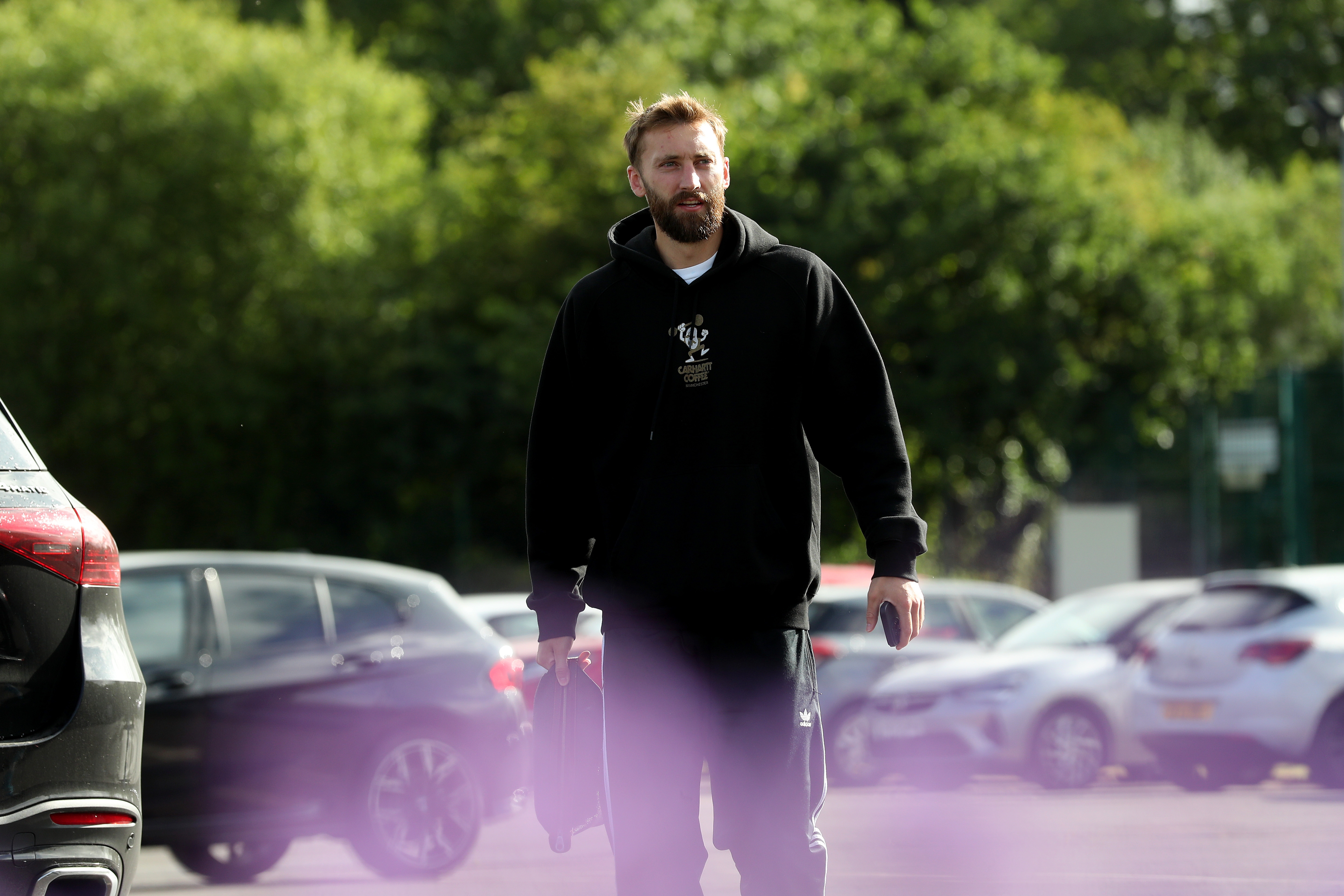 Nat Phillips arriving at the training ground for the first day of pre-season