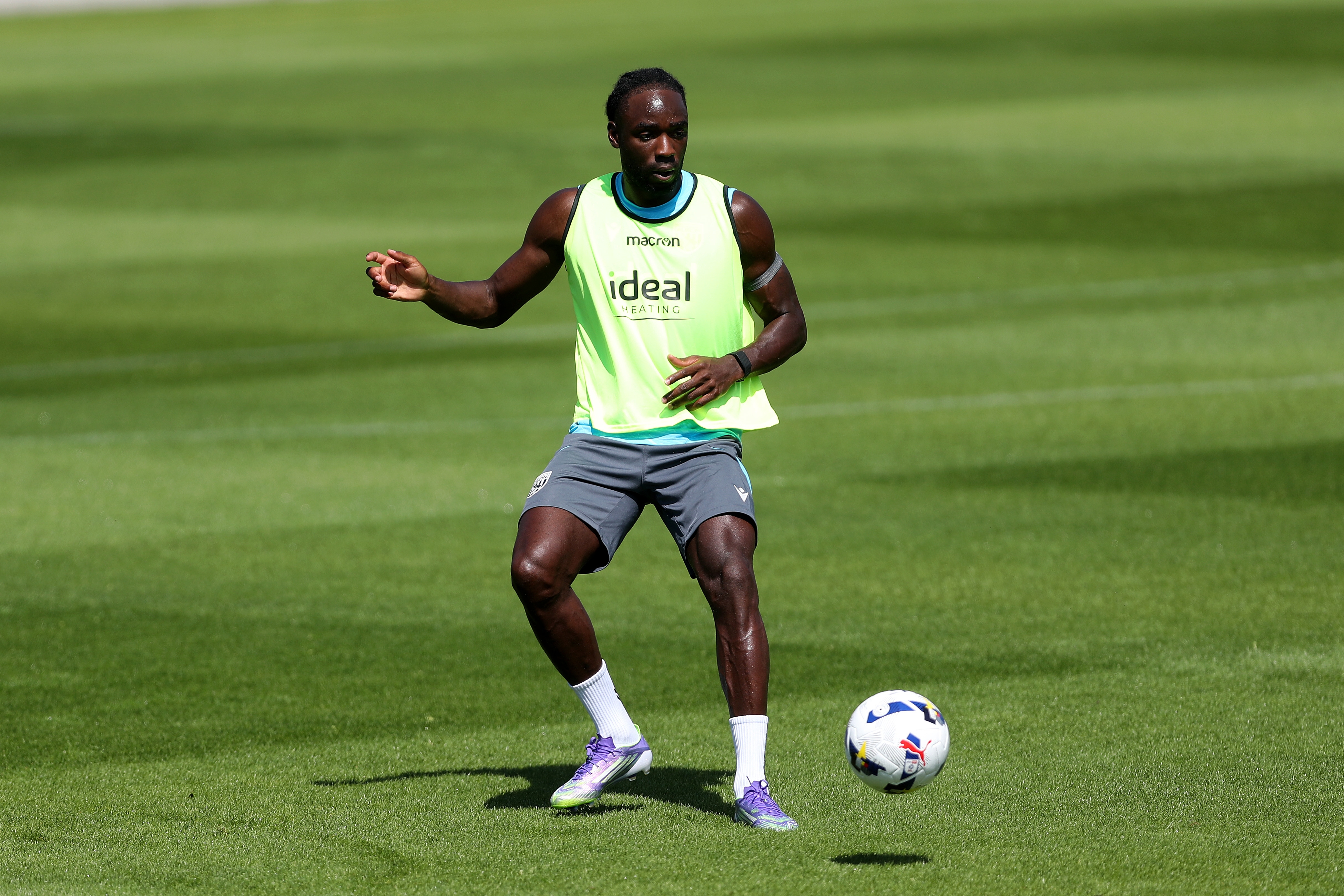 Devante Cole on the ball during a training session