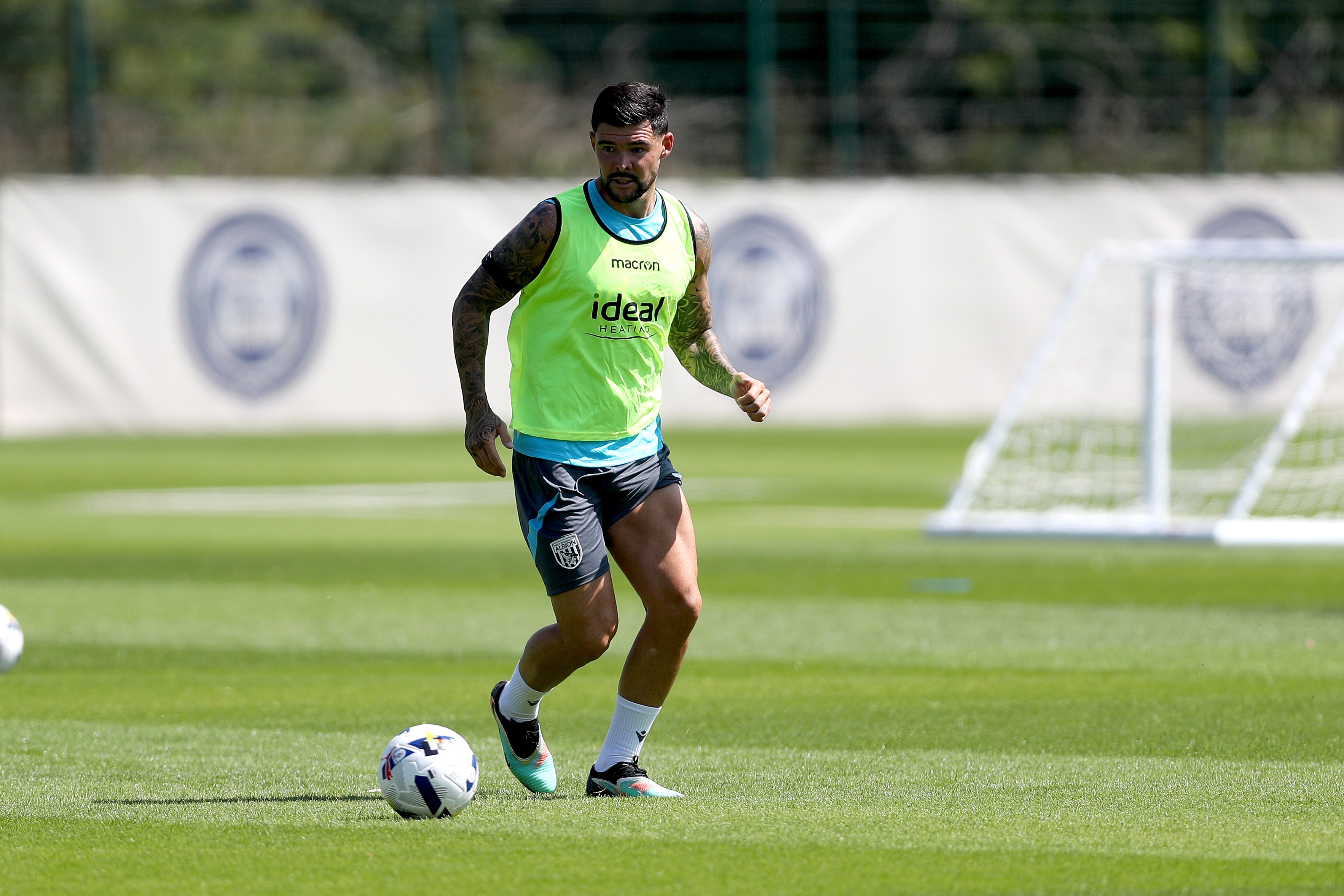 Alex Mowatt on the ball during a training session