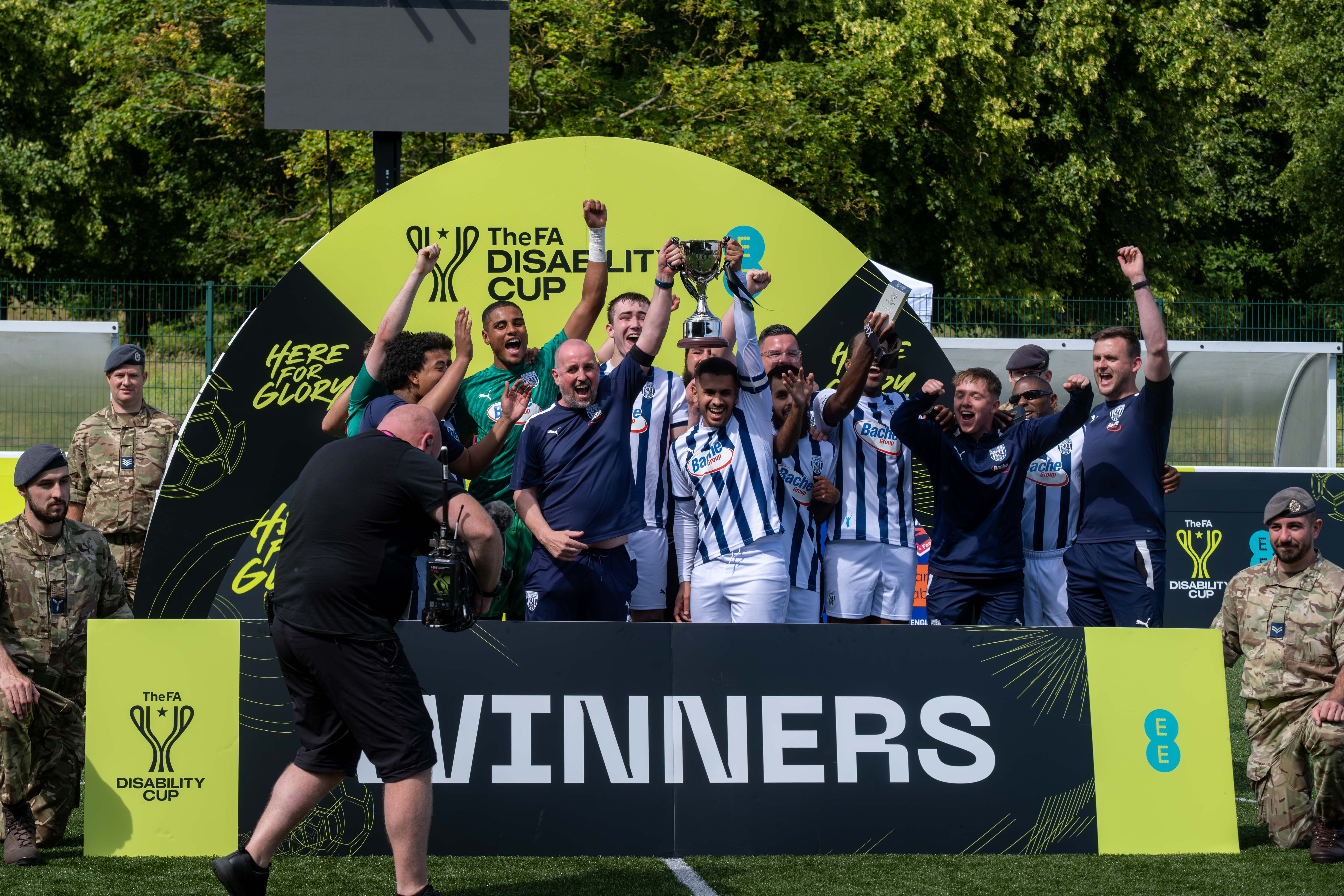 Albion Blind lifting the EE Disability FA Cup.