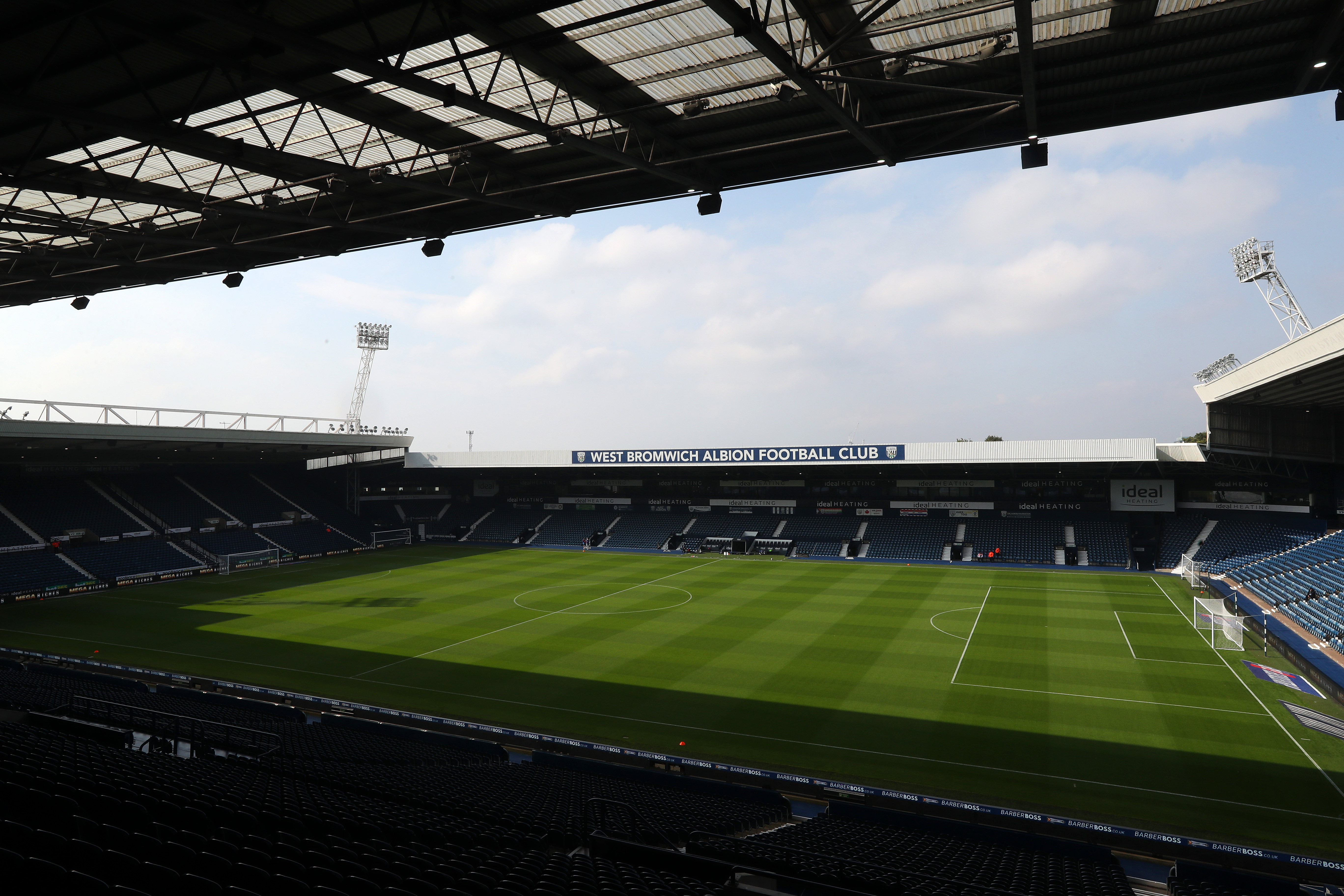 A general view of The Hawthorns with a picture taken from the back of the East Stand