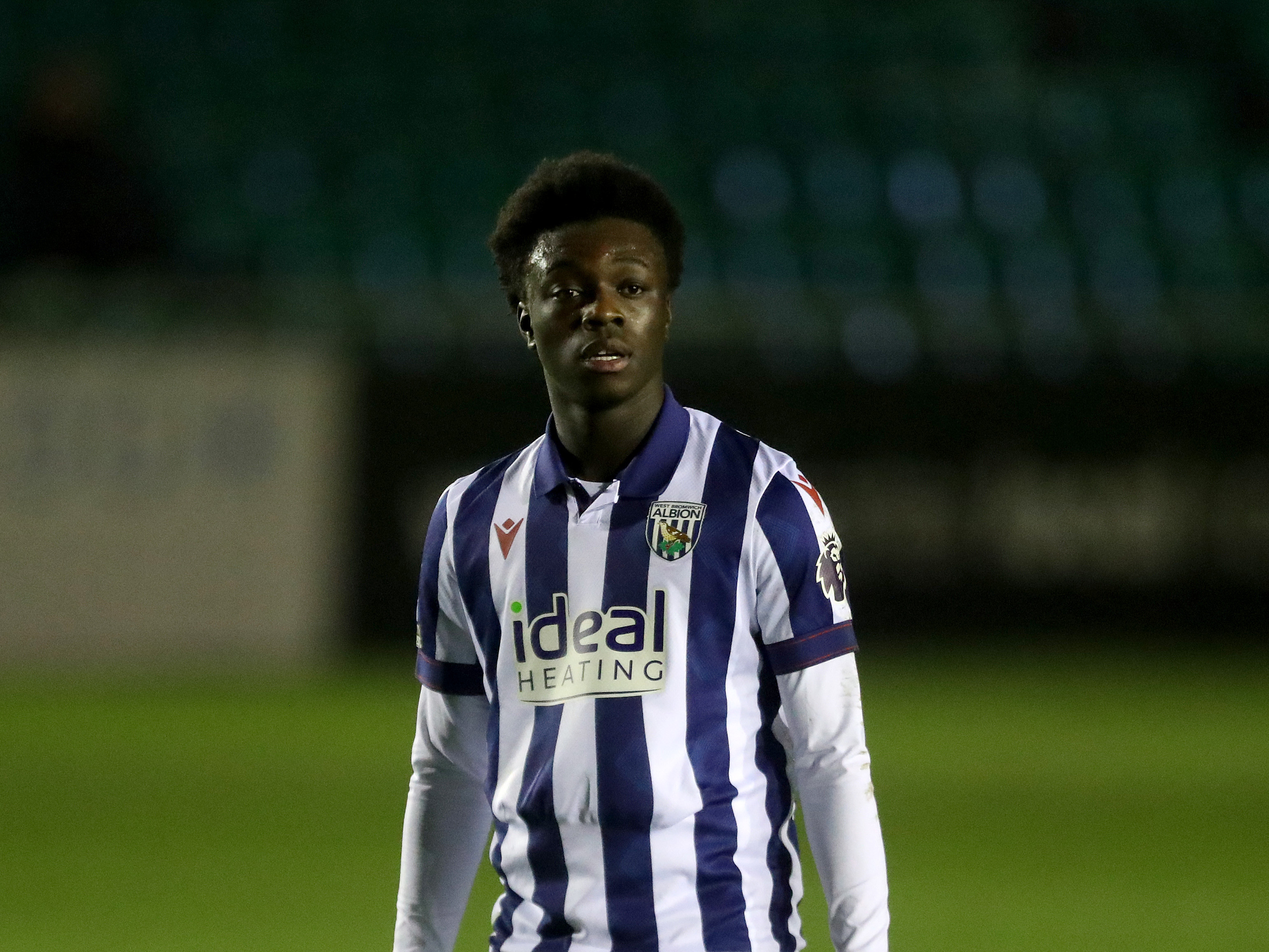 Dauda Iddrisa in action for Albion's PL2 team wearing the home shirt 