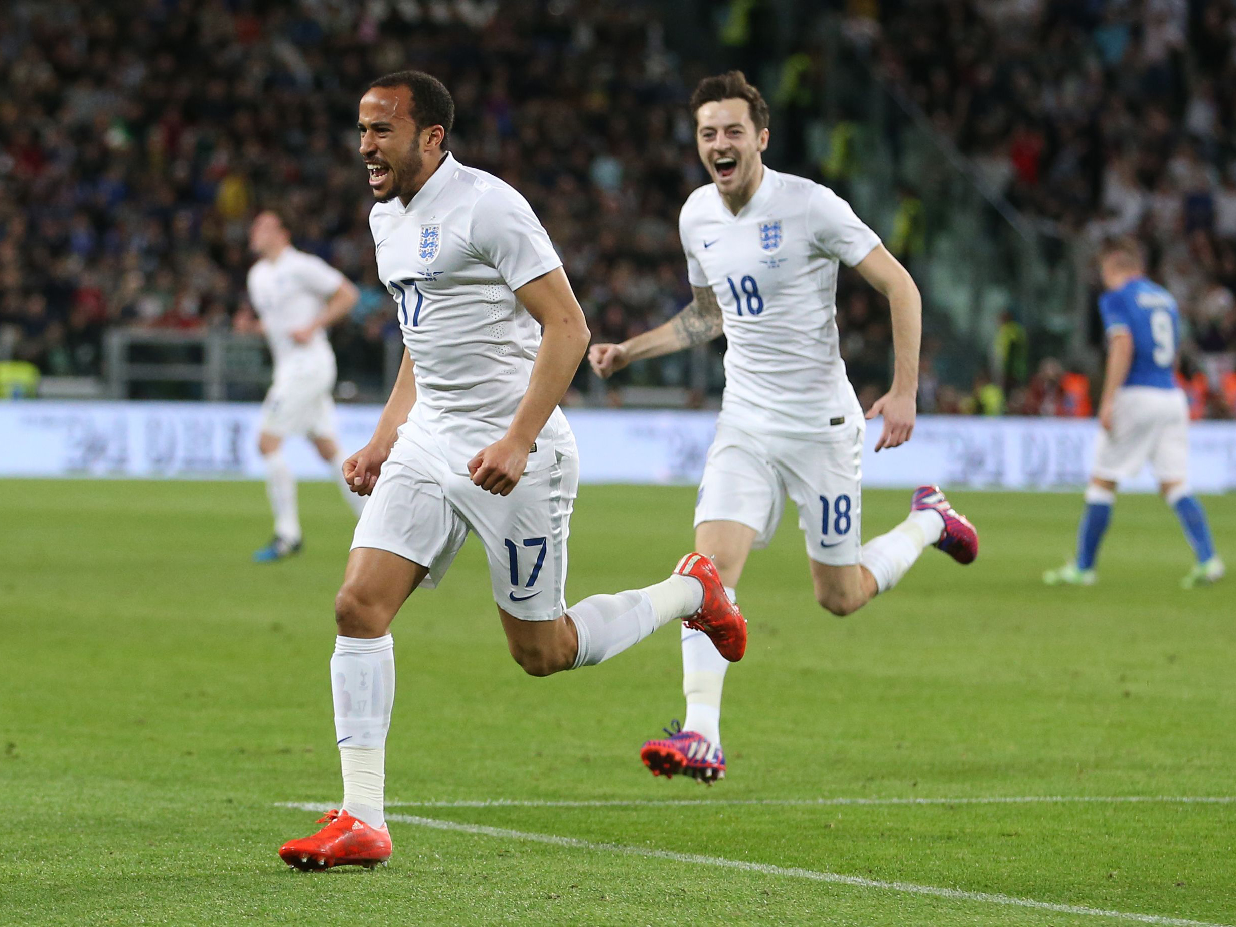 An image of Ryan Mason and Andros Townsend playing for England