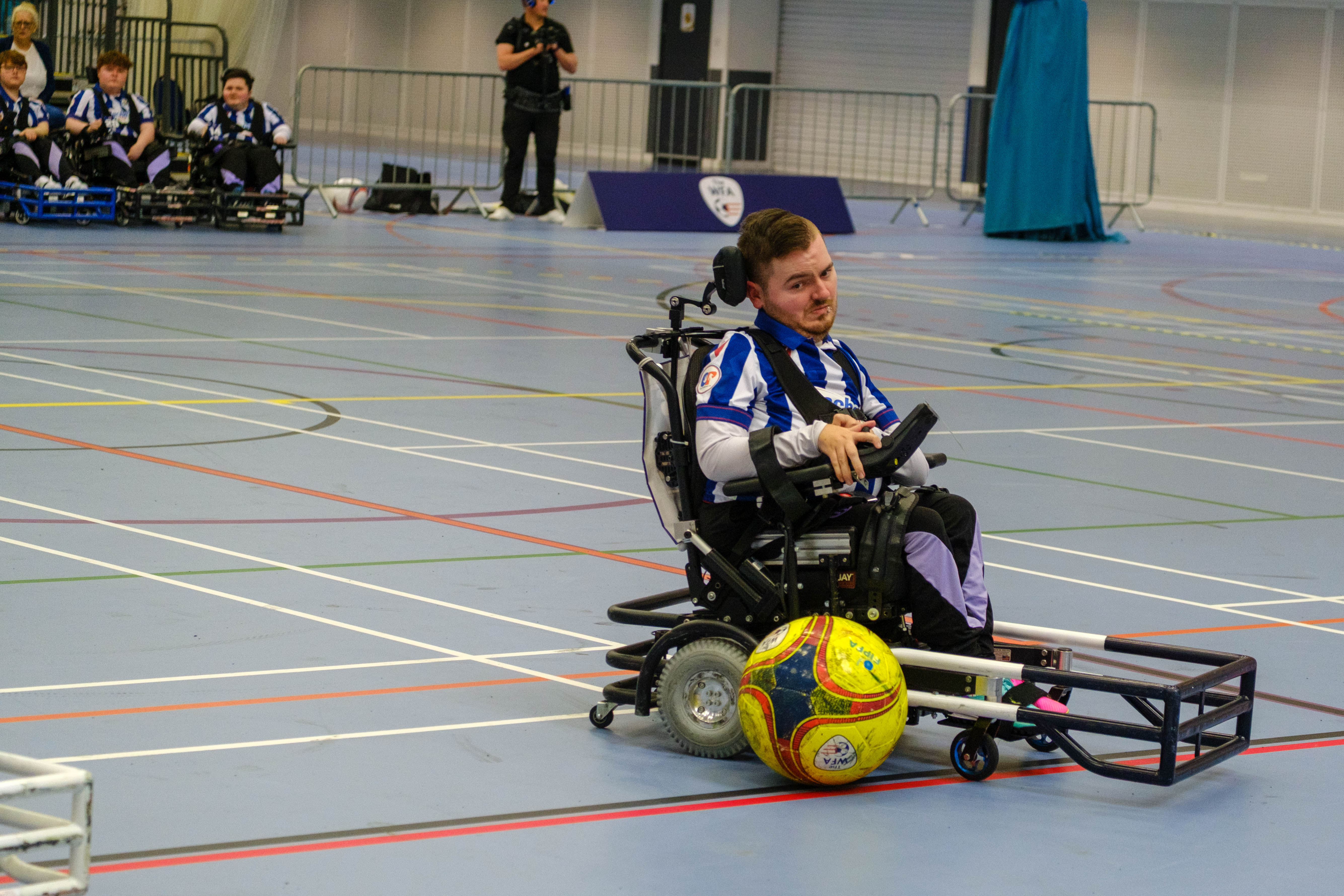 Brad Bates in action for Albion Powerchair.