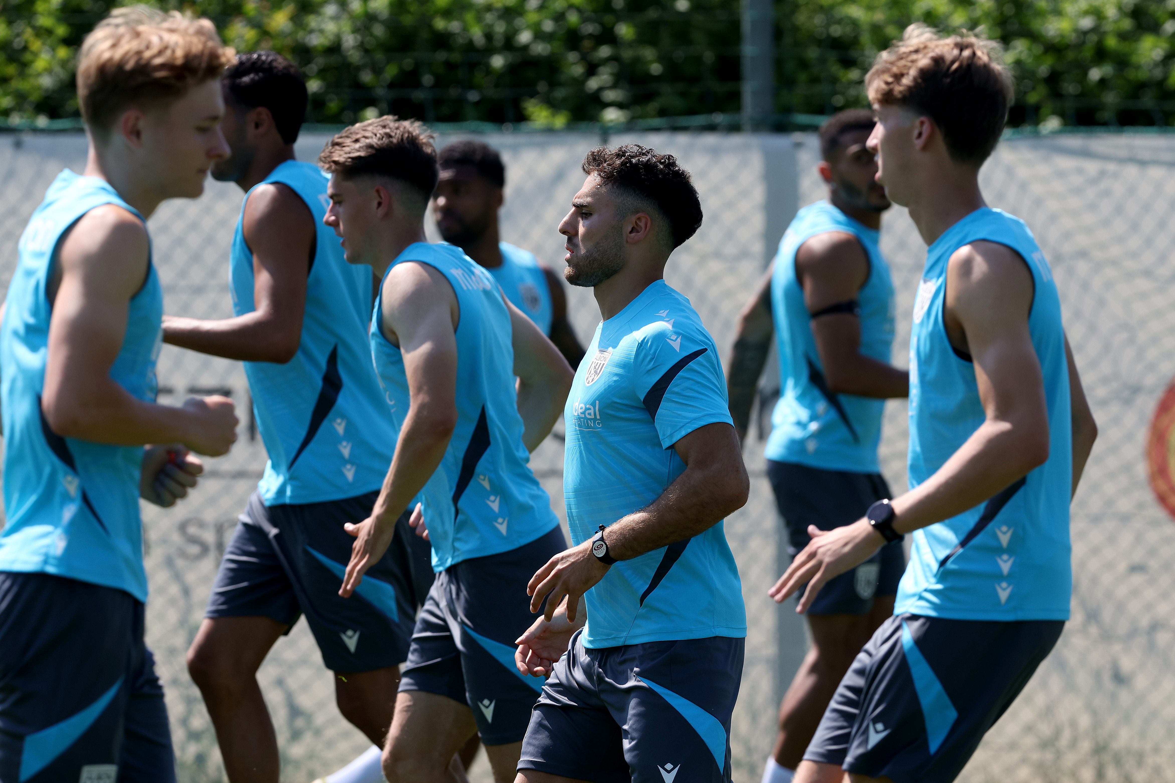 Several players warming up before a training session